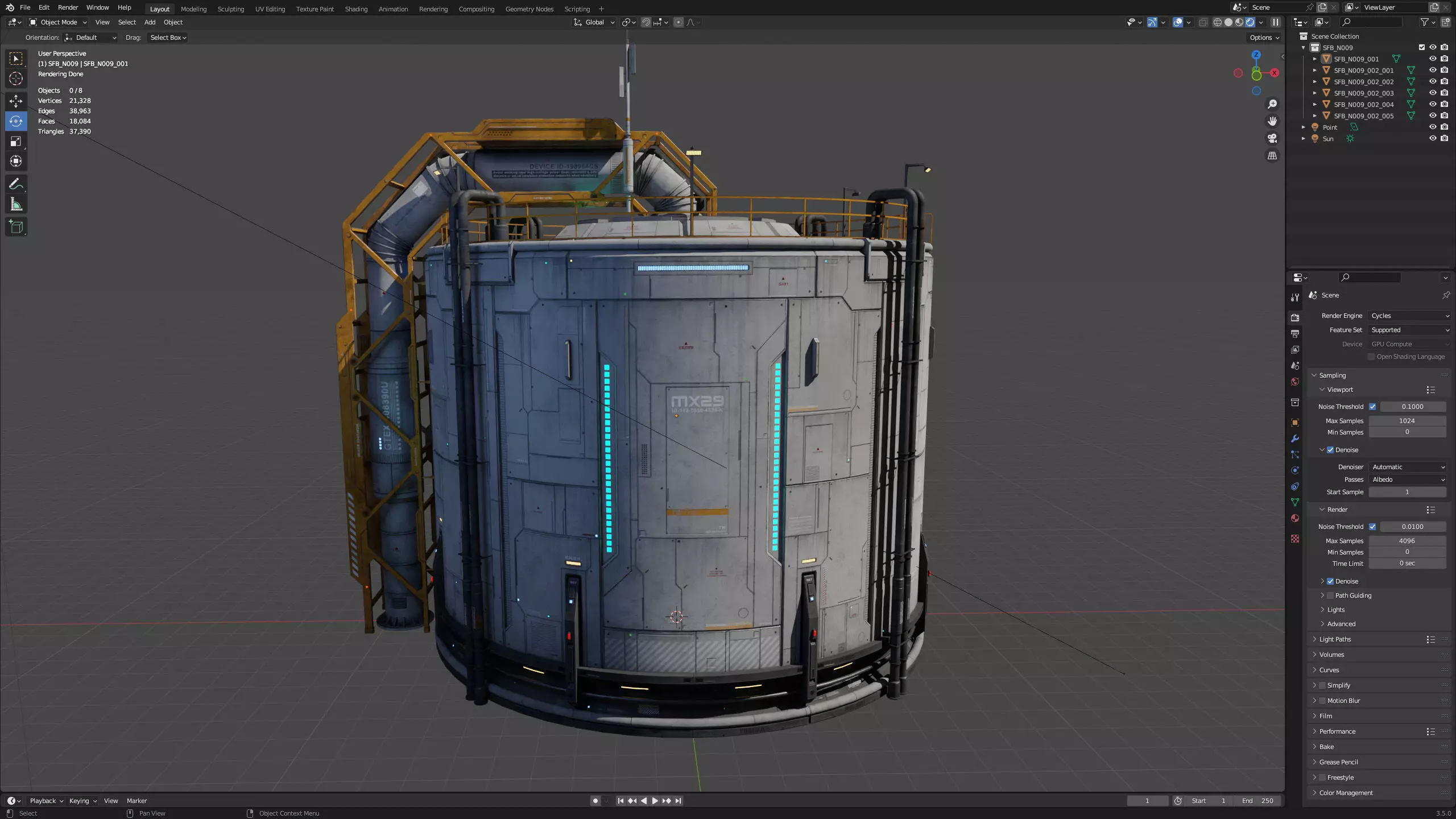 Sci-Fi Building 009 Industry-PBR Low-poly 3D model_10