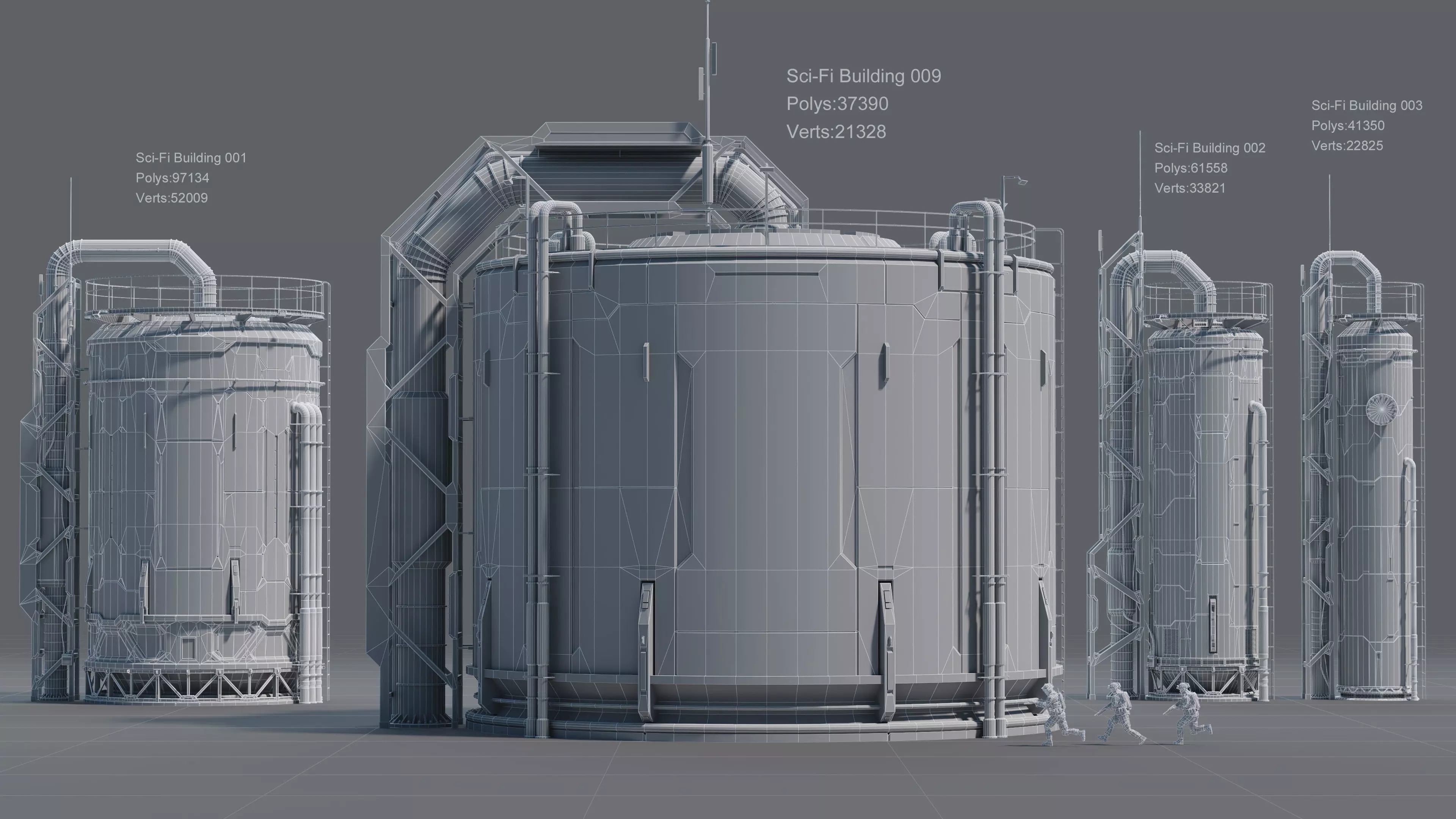 Sci-Fi Building 009 Industry-PBR Low-poly 3D model_2