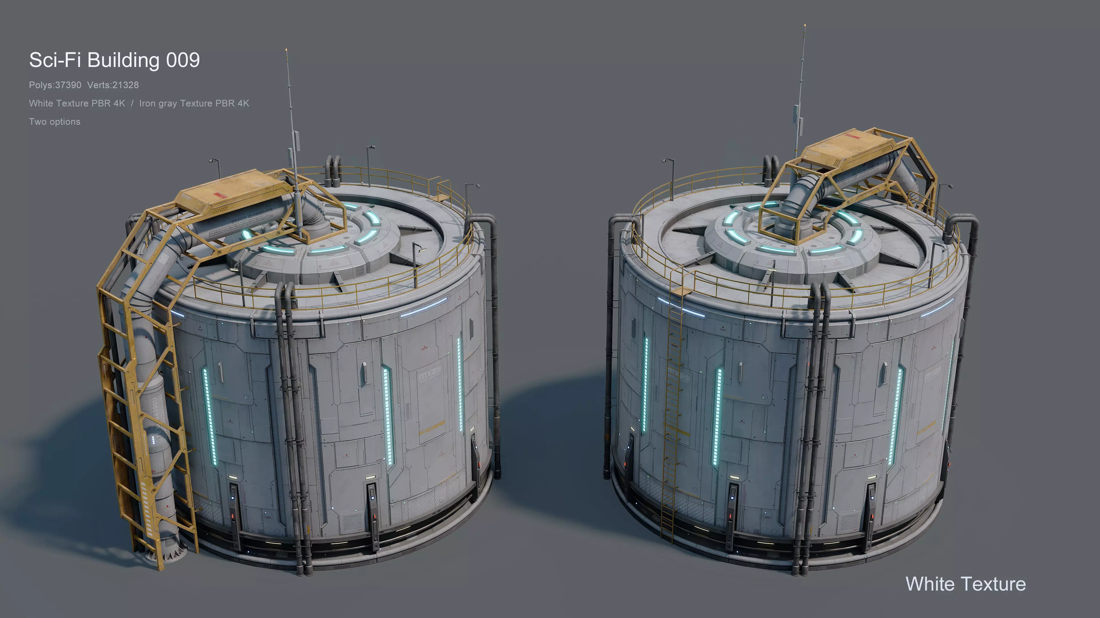 Sci-Fi Building 009 Industry-PBR Low-poly 3D model_3