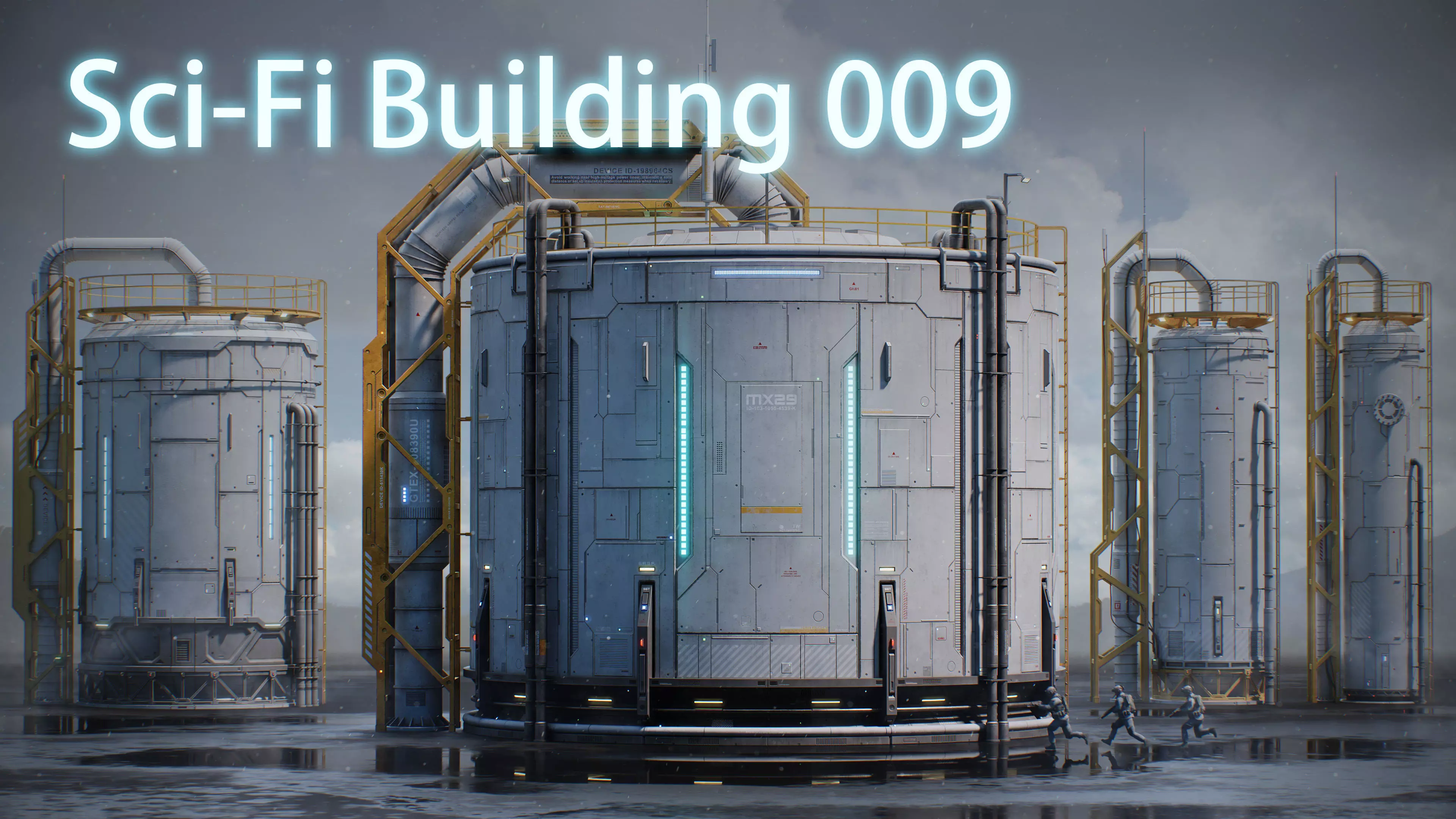 Sci-Fi Building 009 Industry-PBR Low-poly 3D model_0