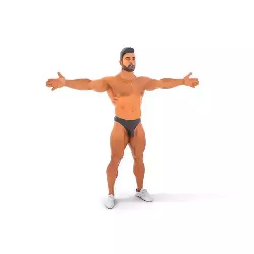 Realistic Male Bodybuilder Model Pack Low-poly 3D model