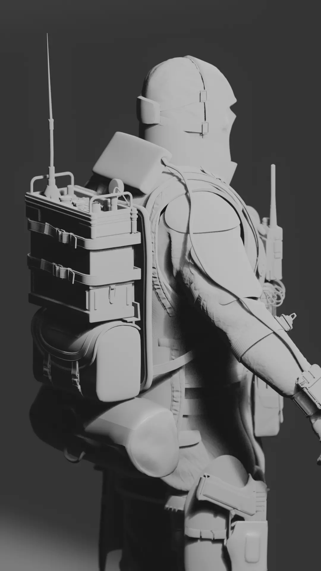 Military Tactical Soldier High-Poly Sculpt ZBrush Game Asset WIP 3D model_6