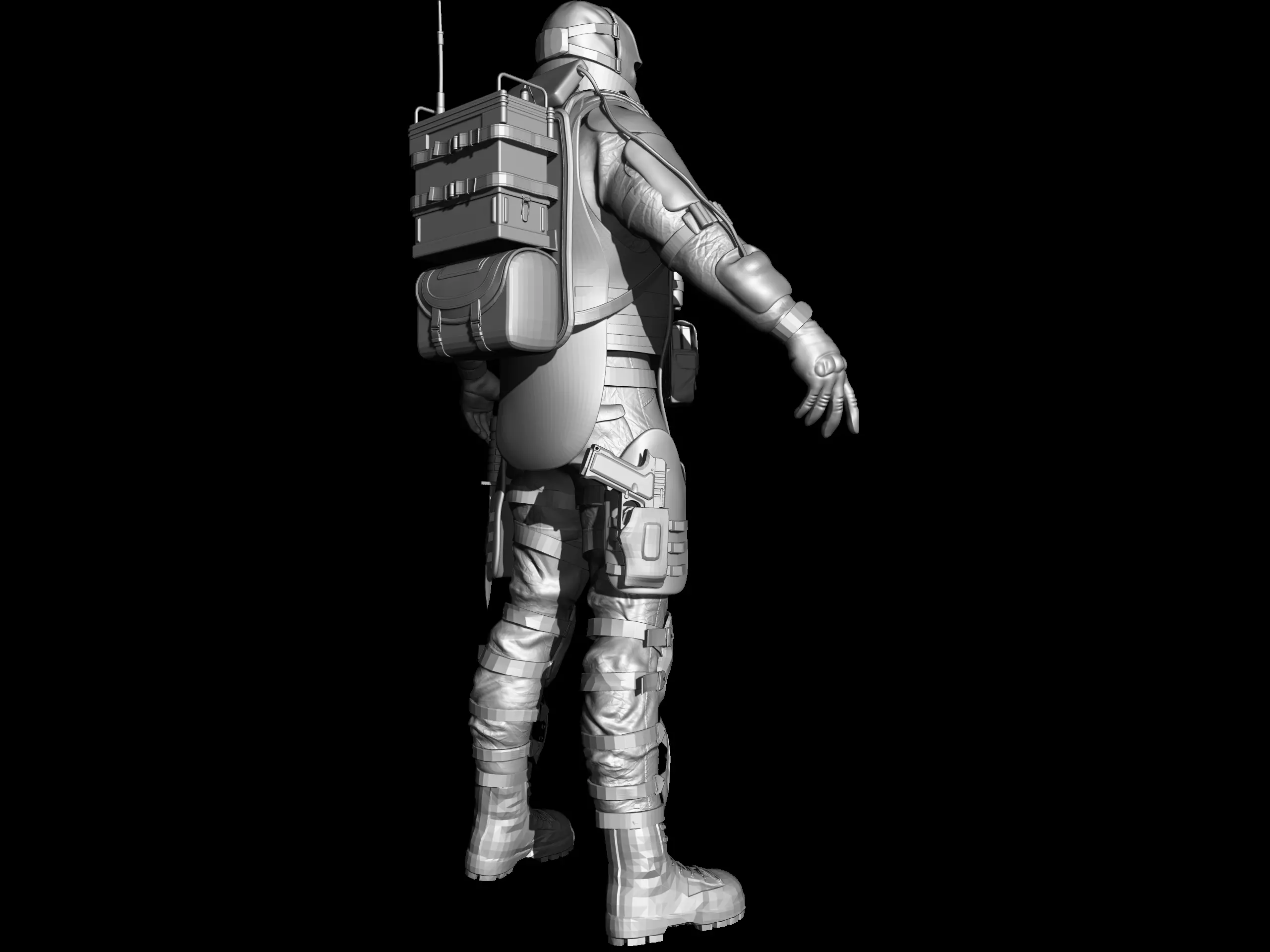 Military Tactical Soldier High-Poly Sculpt ZBrush Game Asset WIP 3D model_5