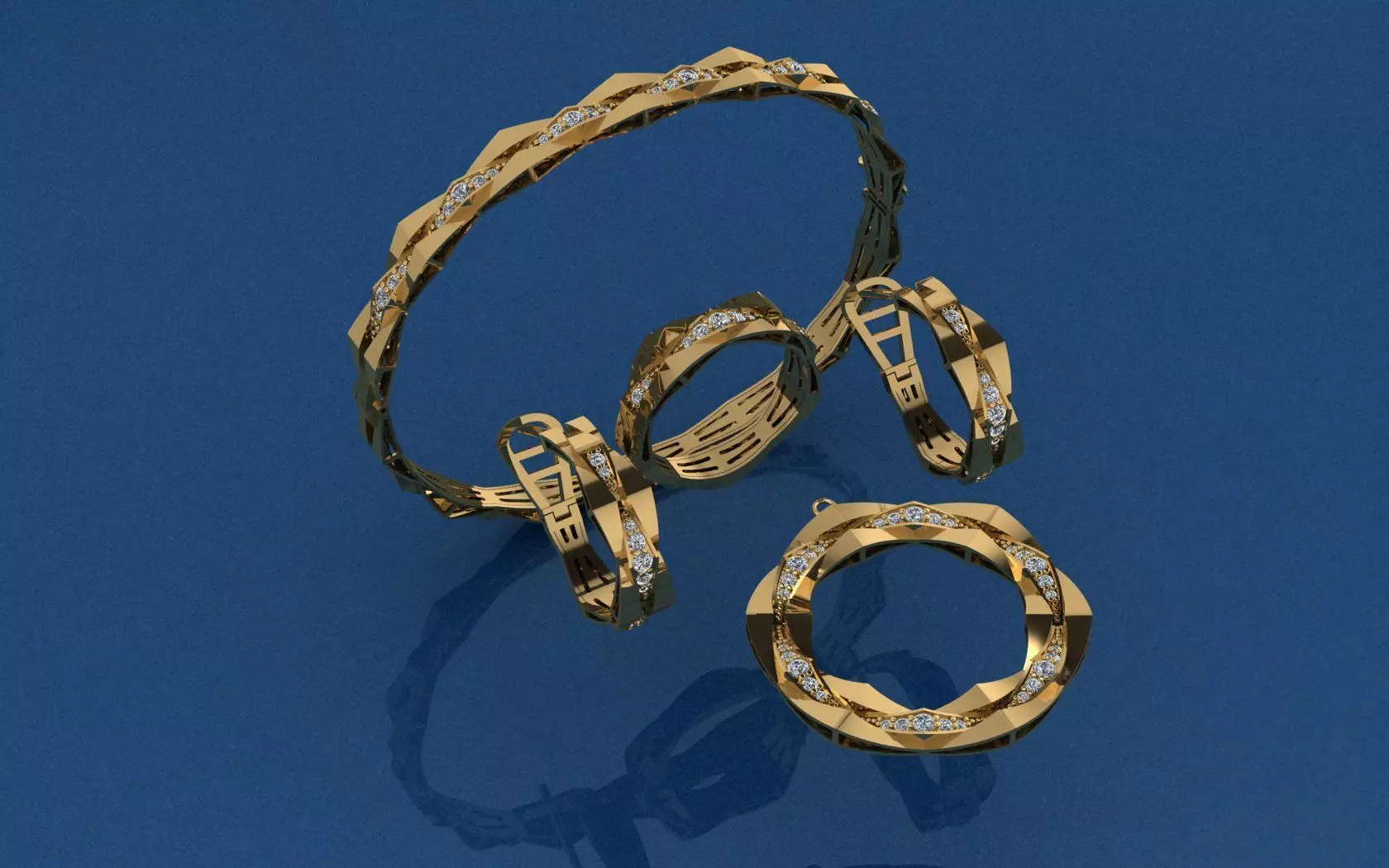 Eternal Twist Full Set Jewelry 3D print model_0