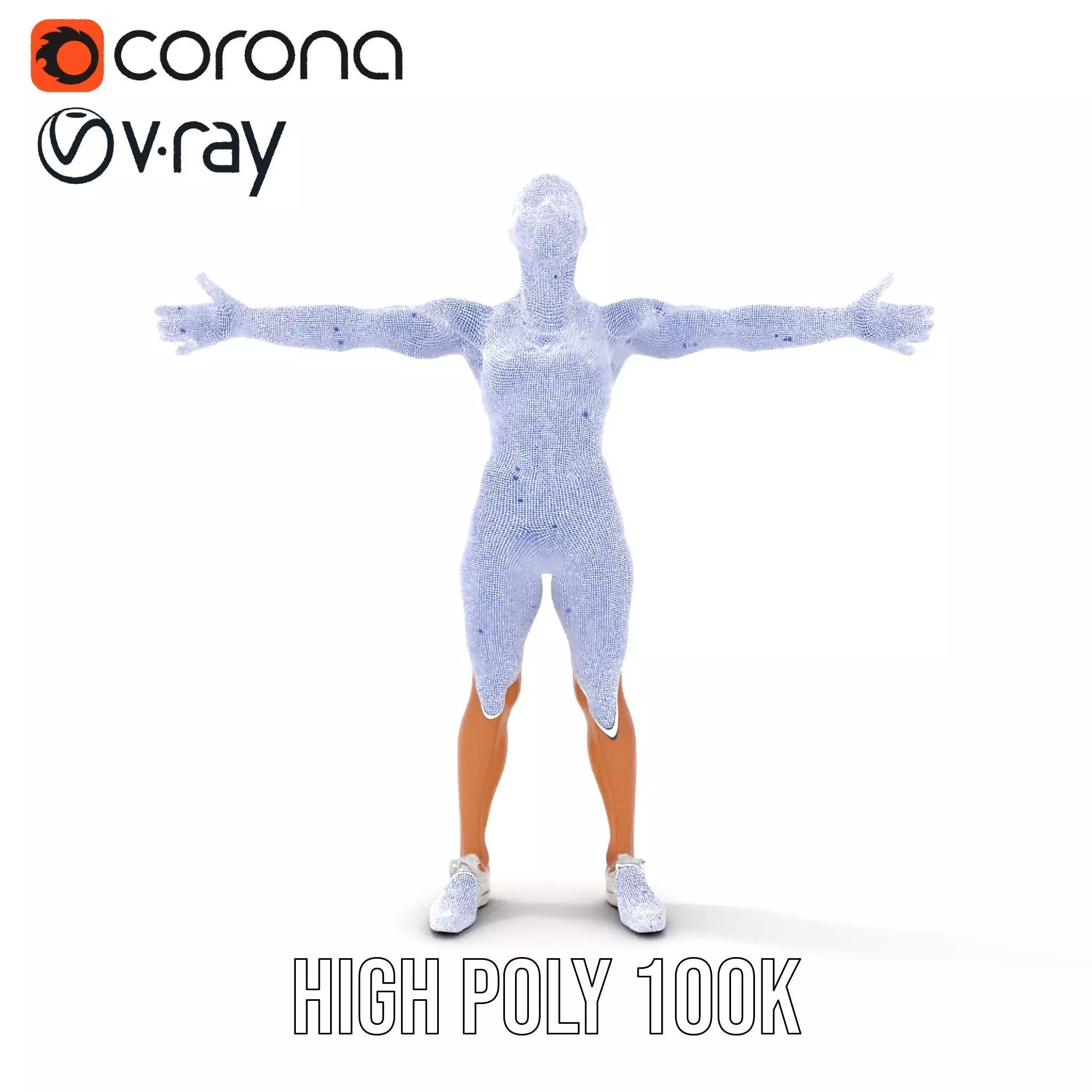 Athletic Female Model Pack for Fitness and Sports Projects Low-poly 3D model_32