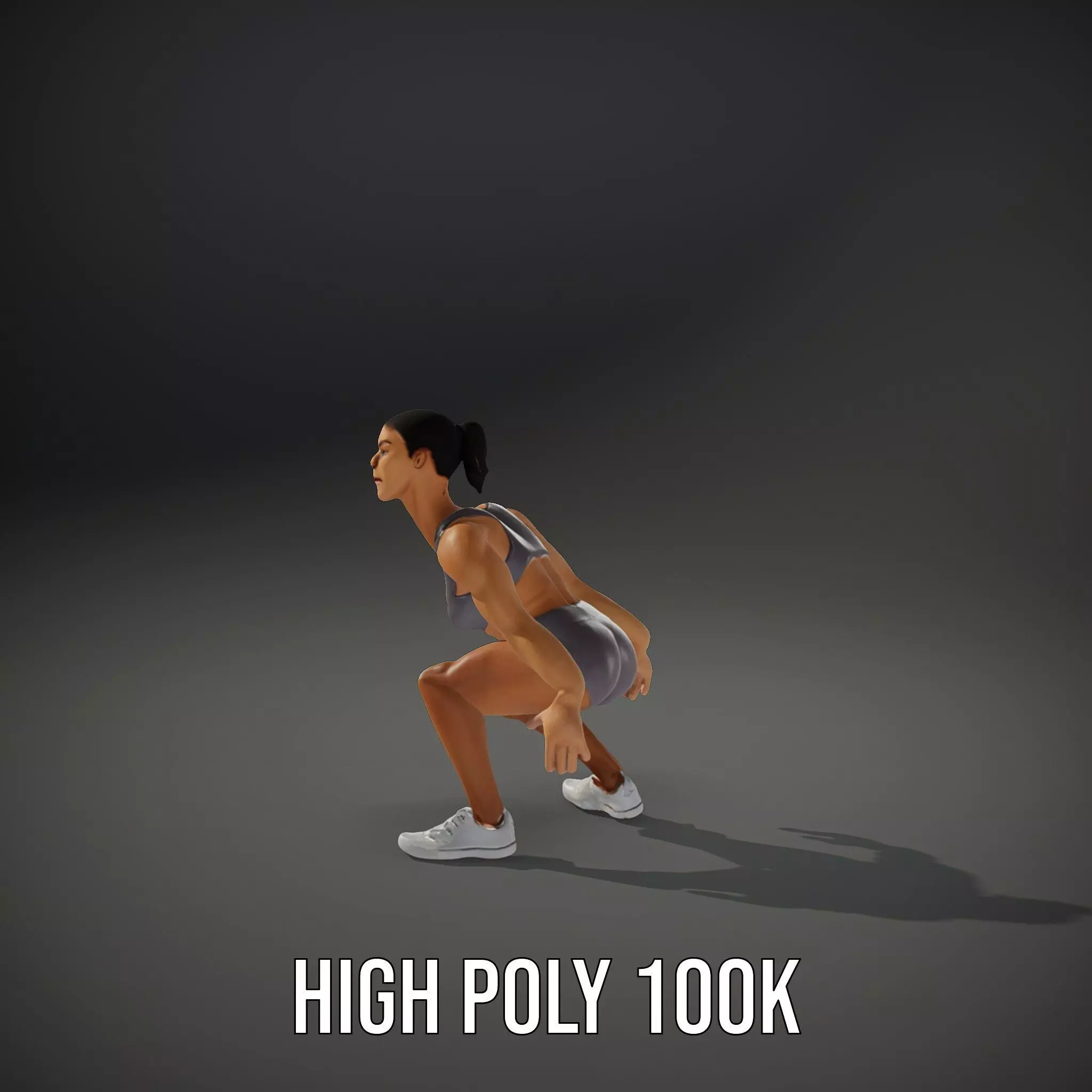 Athletic Female Model Pack for Fitness and Sports Projects Low-poly 3D model_29