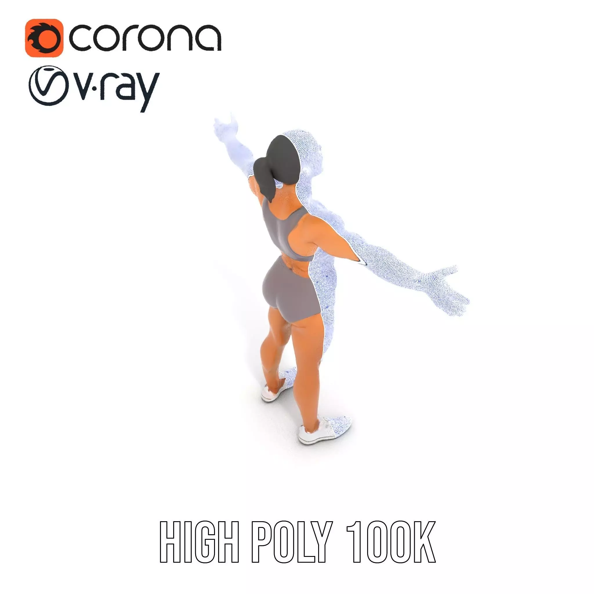 Athletic Female Model Pack for Fitness and Sports Projects Low-poly 3D model_33