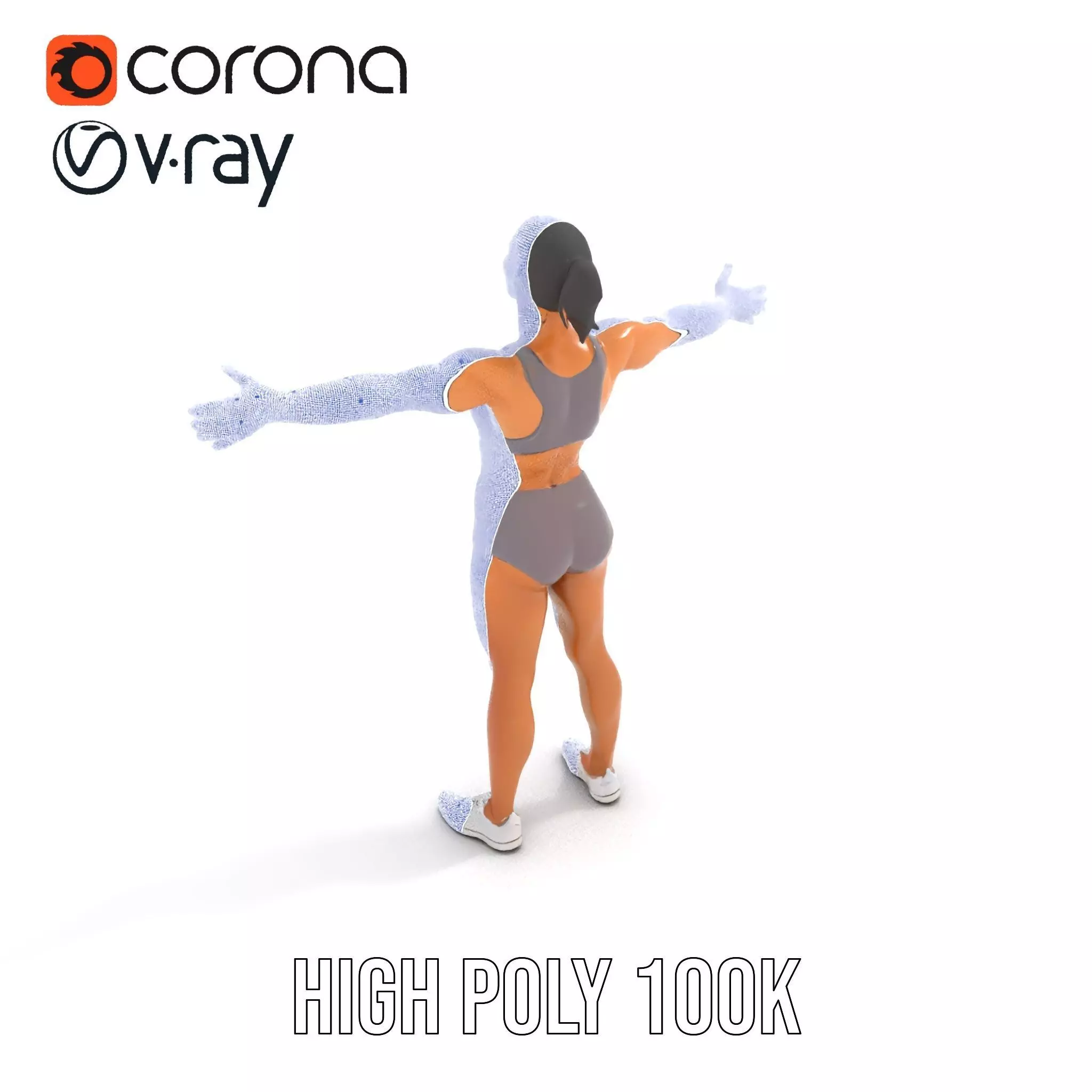 Athletic Female Model Pack for Fitness and Sports Projects Low-poly 3D model_34