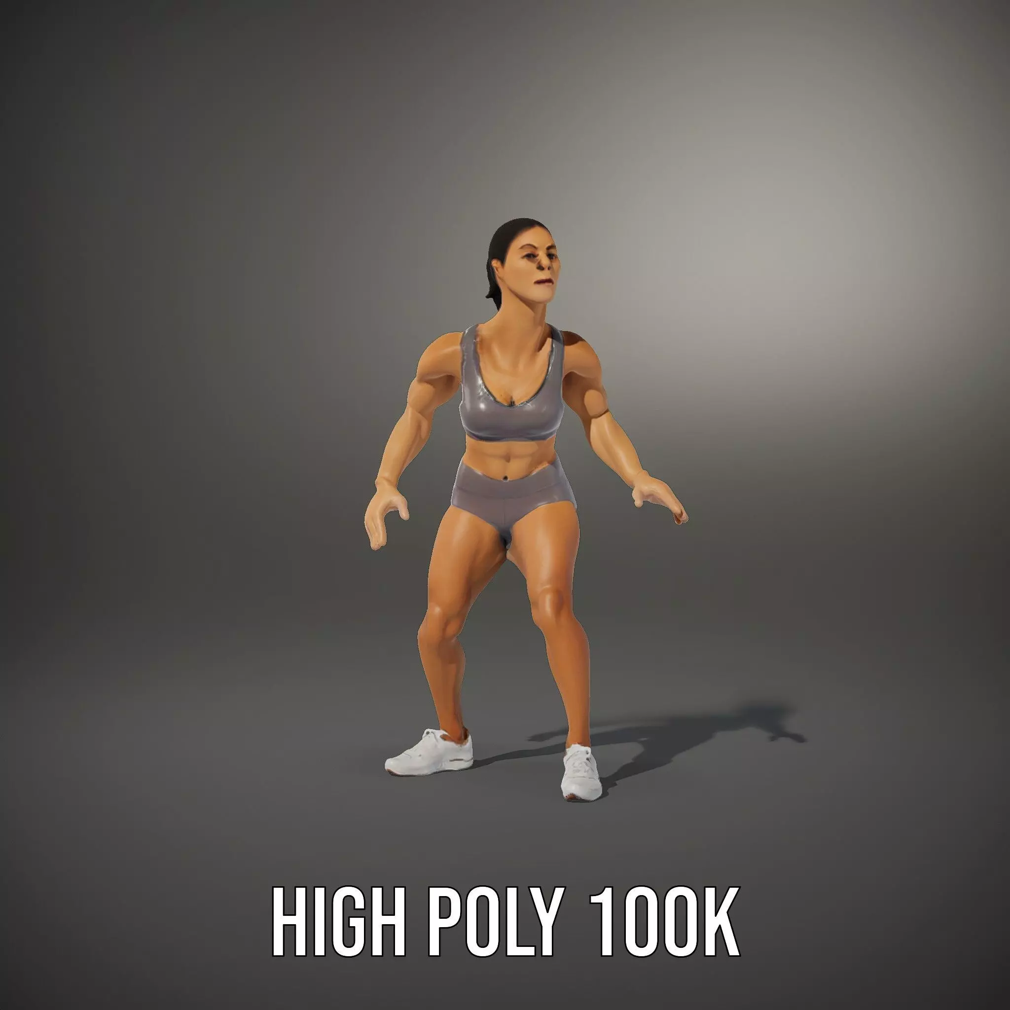 Athletic Female Model Pack for Fitness and Sports Projects Low-poly 3D model_21