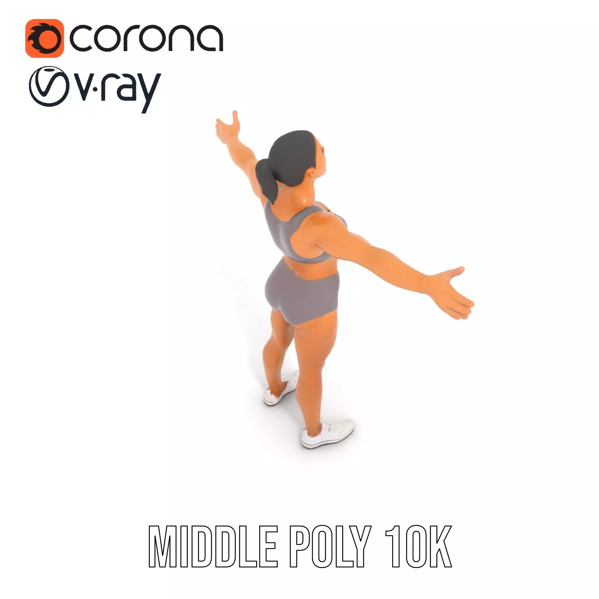 Athletic Female Model Pack for Fitness and Sports Projects Low-poly 3D model_6