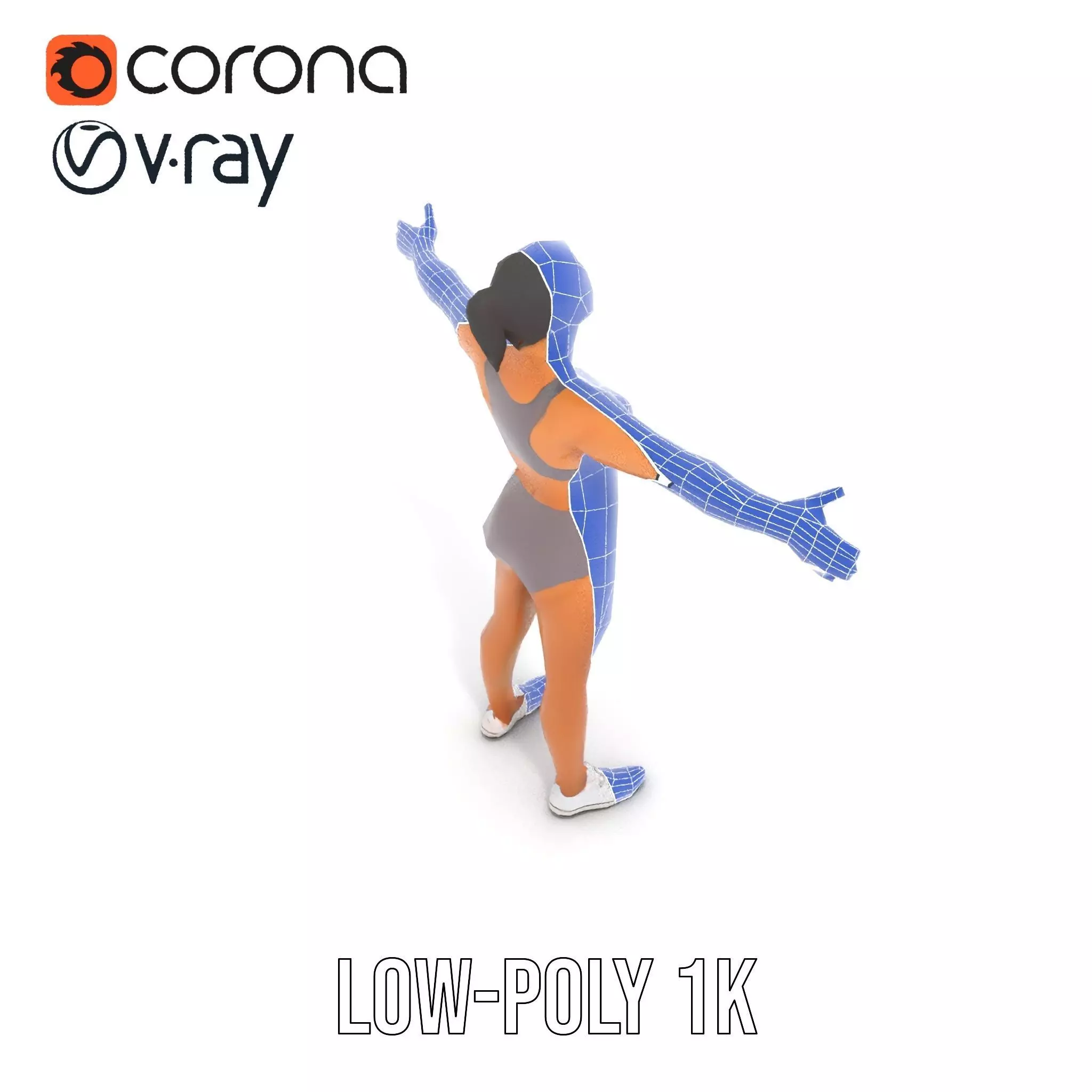 Athletic Female Model Pack for Fitness and Sports Projects Low-poly 3D model_23