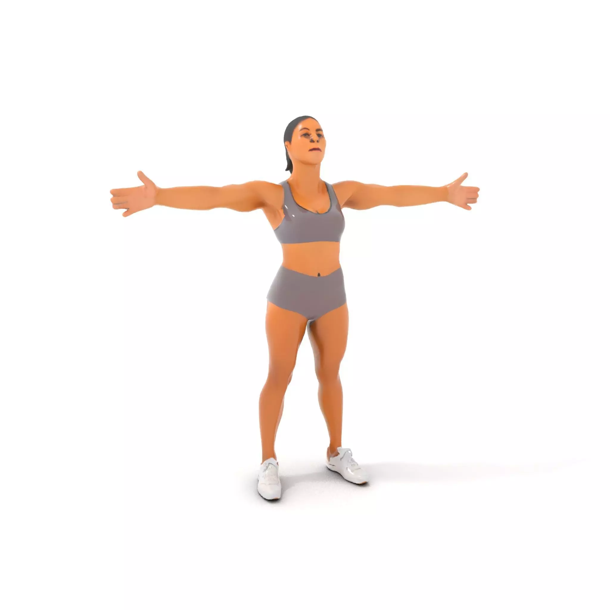 Athletic Female Model Pack for Fitness and Sports Projects Low-poly 3D model_7