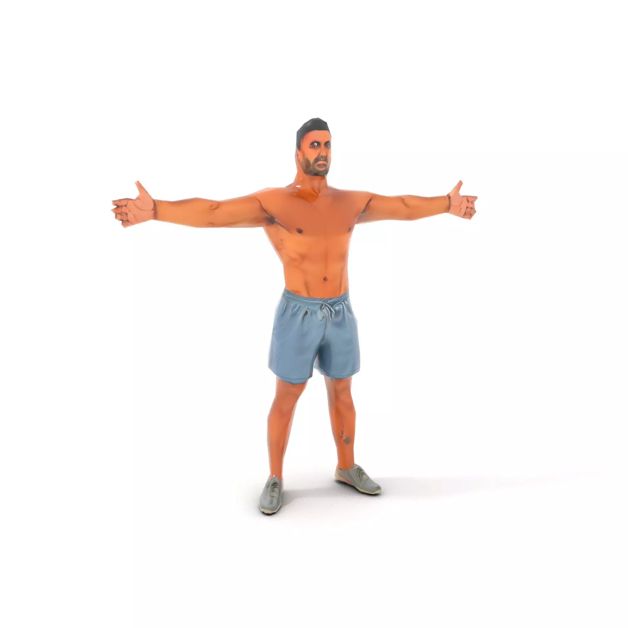 Athletic Male Figure Model Pack with Detailed Anatomy Low-poly 3D model_7