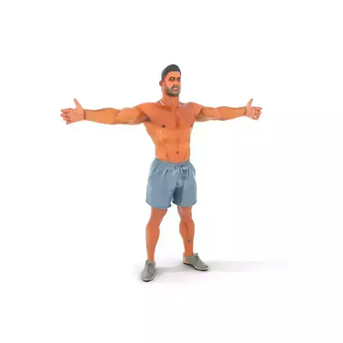 Athletic Male Figure Model Pack with Detailed Anatomy Low-poly 3D model
