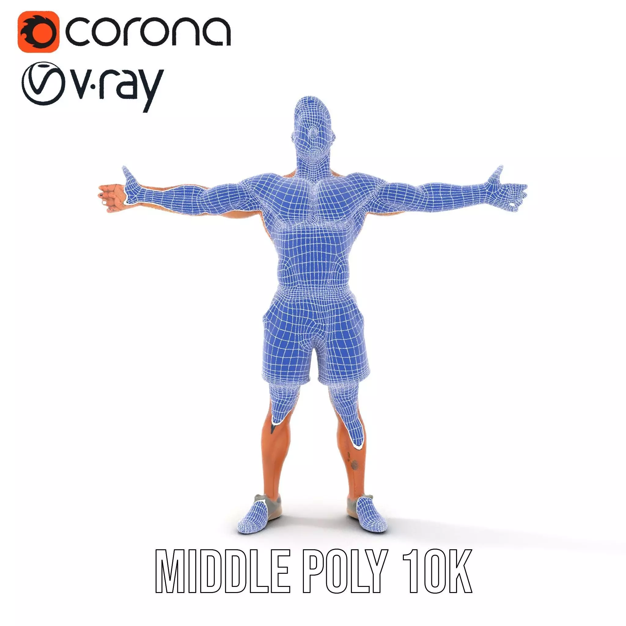 Athletic Male Figure Model Pack with Detailed Anatomy Low-poly 3D model_29