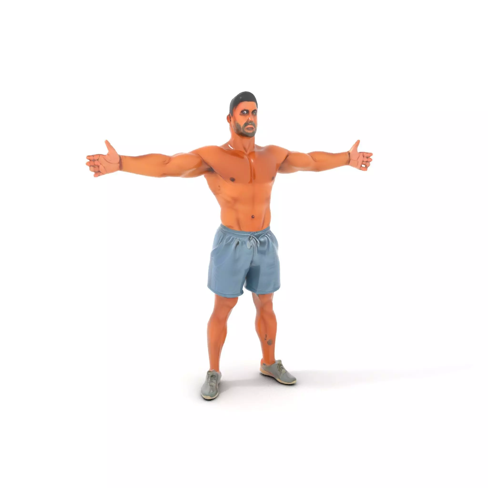 Athletic Male Figure Model Pack with Detailed Anatomy Low-poly 3D model_5