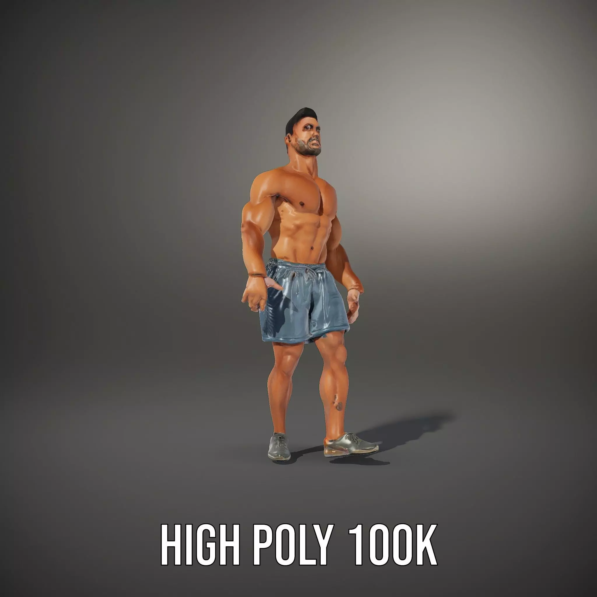 Athletic Male Figure Model Pack with Detailed Anatomy Low-poly 3D model_33
