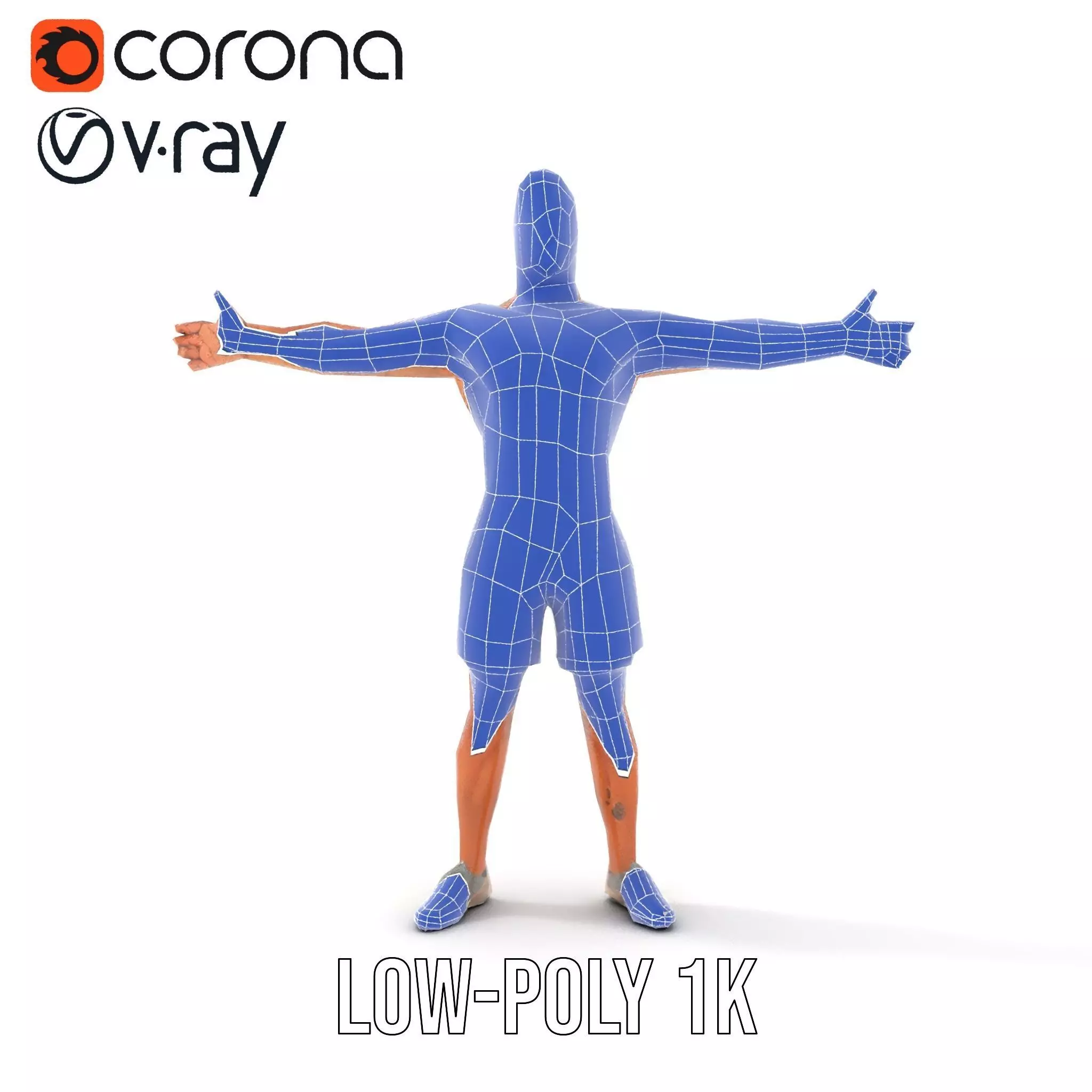 Athletic Male Figure Model Pack with Detailed Anatomy Low-poly 3D model_28