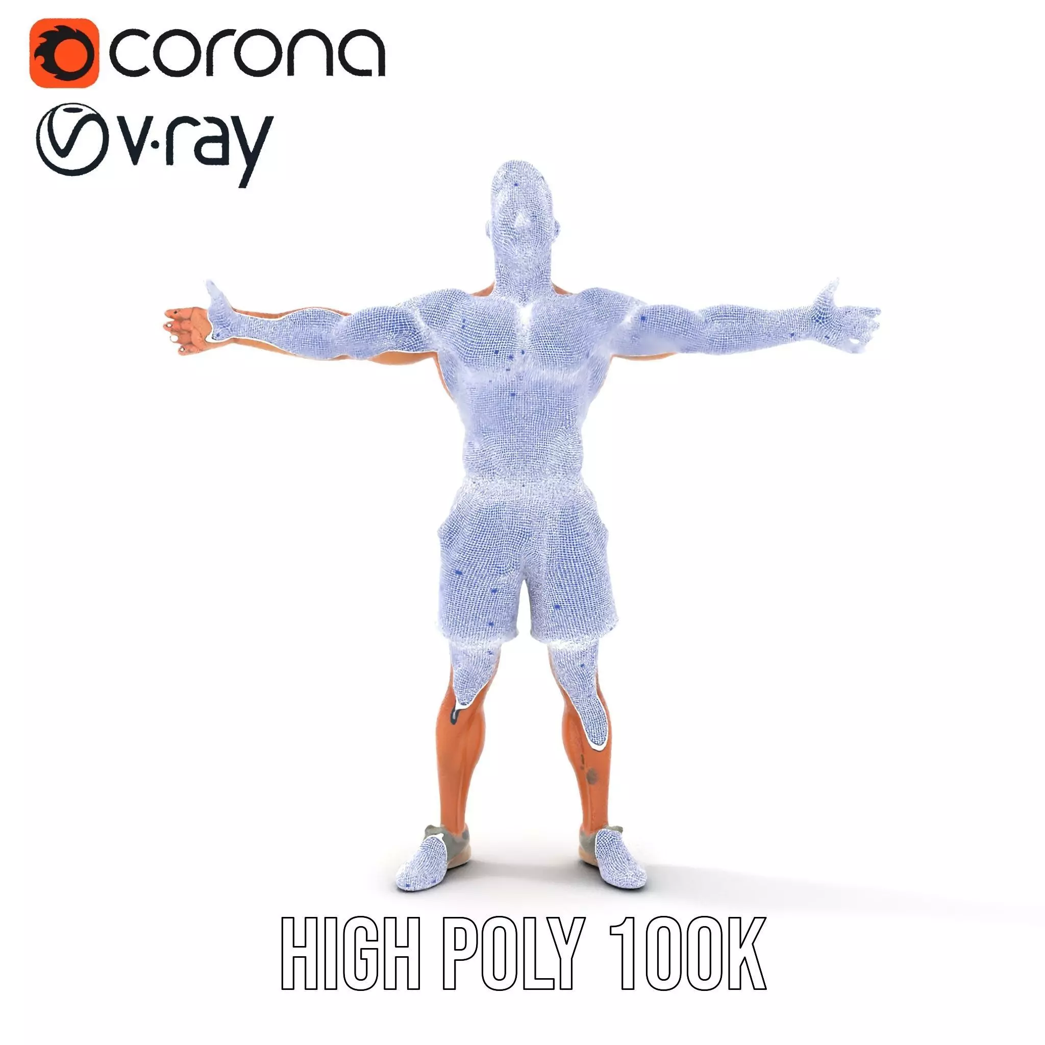 Athletic Male Figure Model Pack with Detailed Anatomy Low-poly 3D model_23