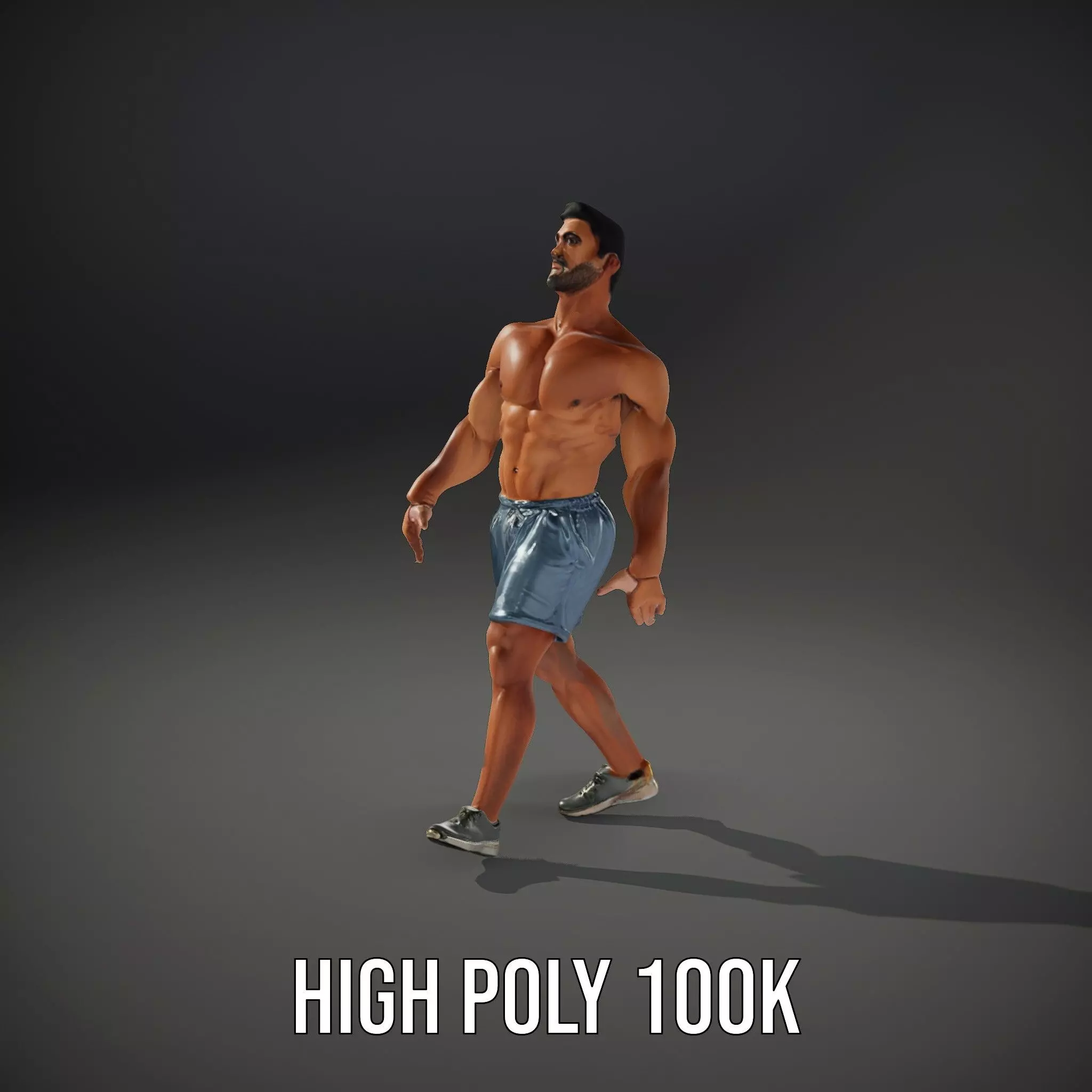 Athletic Male Figure Model Pack with Detailed Anatomy Low-poly 3D model_20