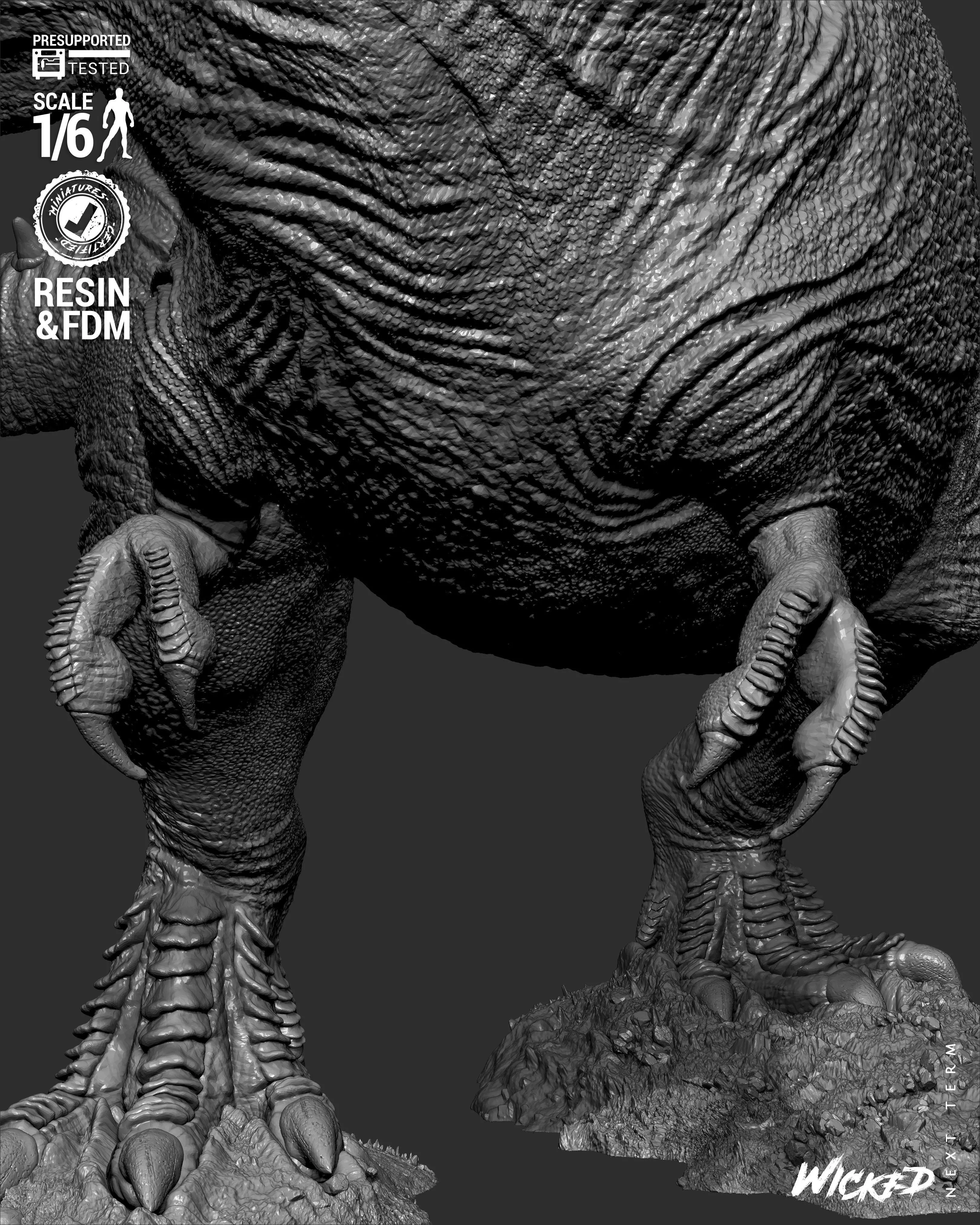 Wicked Video Games T-REX Sculpture 3D print model_48