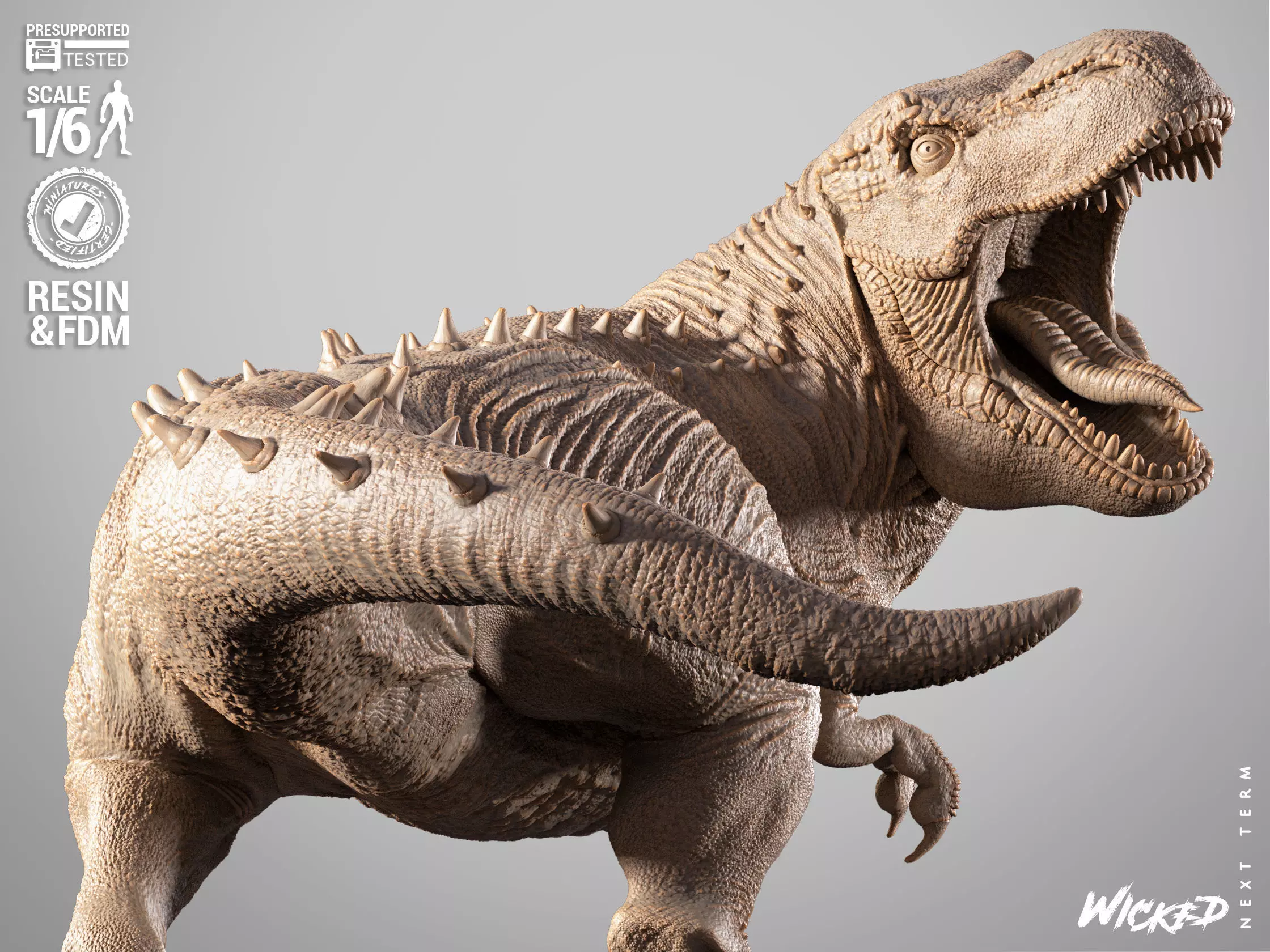 Wicked Video Games T-REX Sculpture 3D print model_31