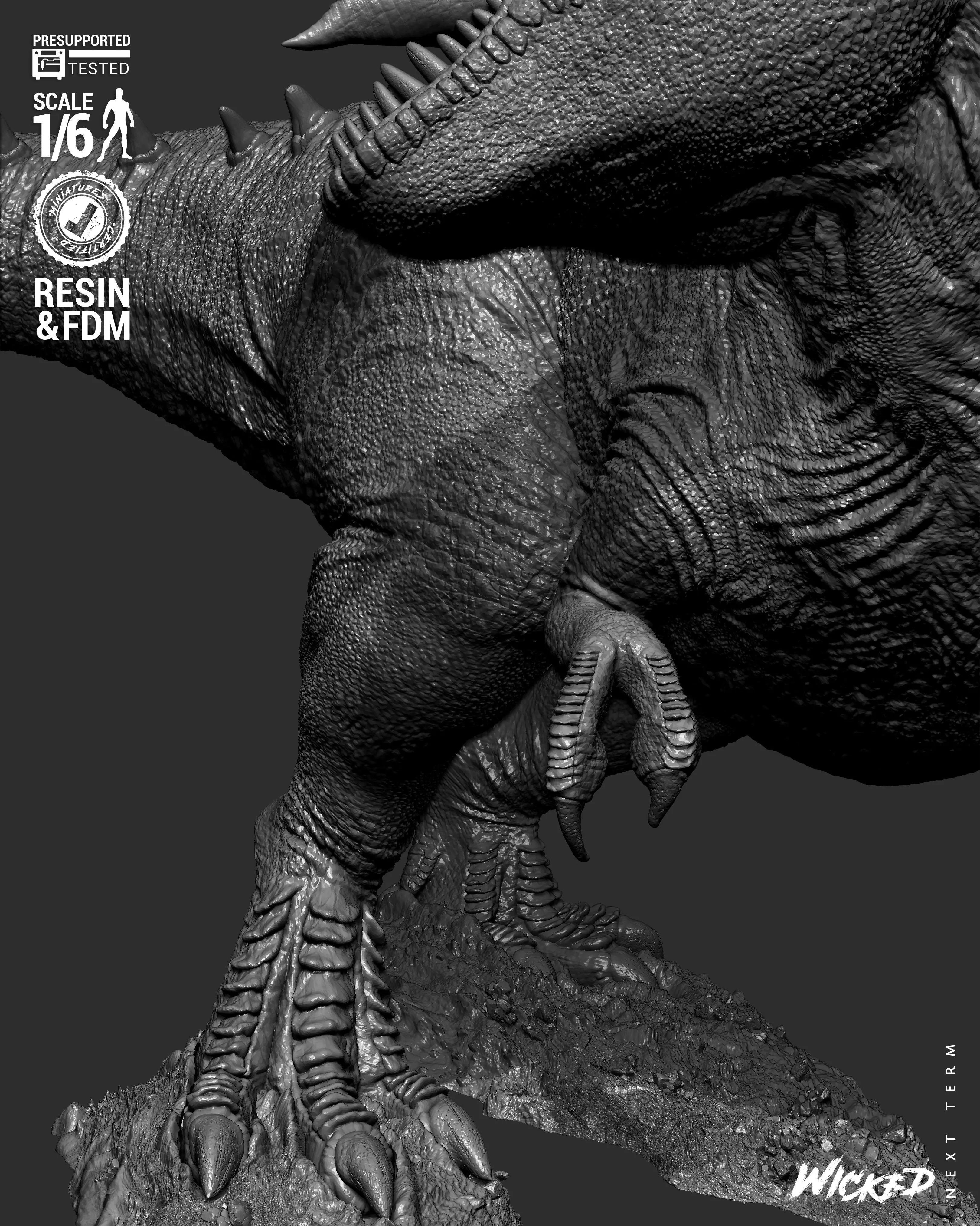 Wicked Video Games T-REX Sculpture 3D print model_51