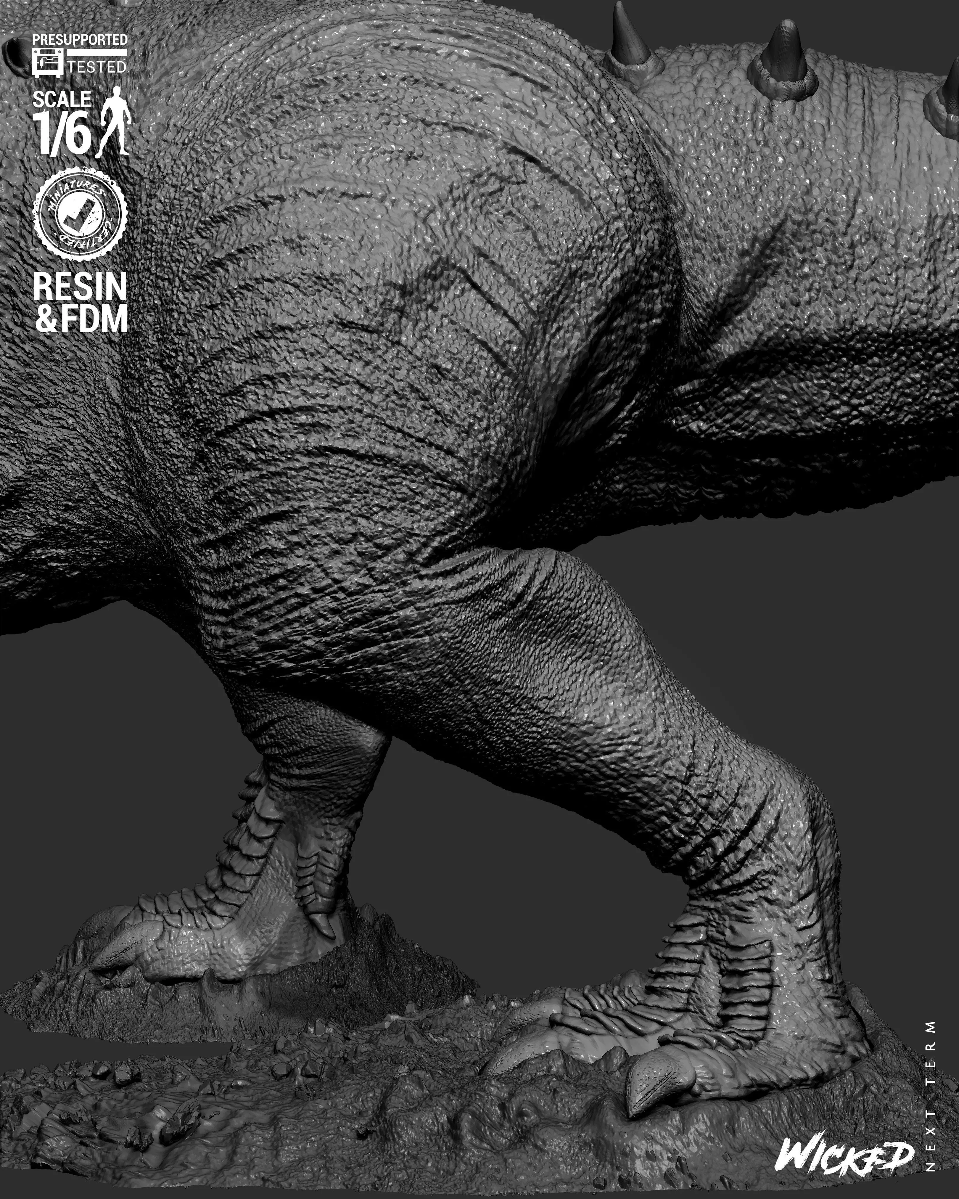 Wicked Video Games T-REX Sculpture 3D print model_64