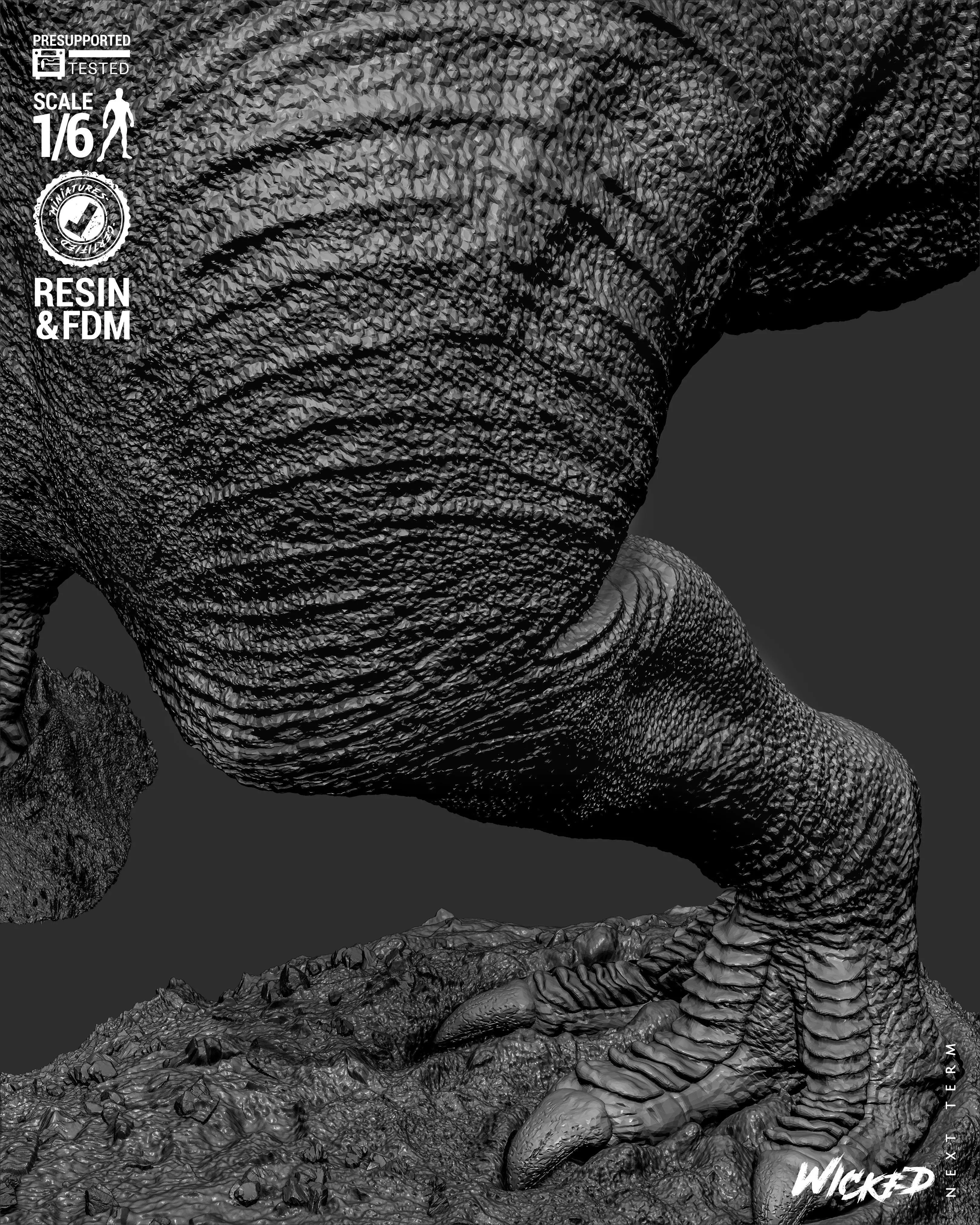 Wicked Video Games T-REX Sculpture 3D print model_63
