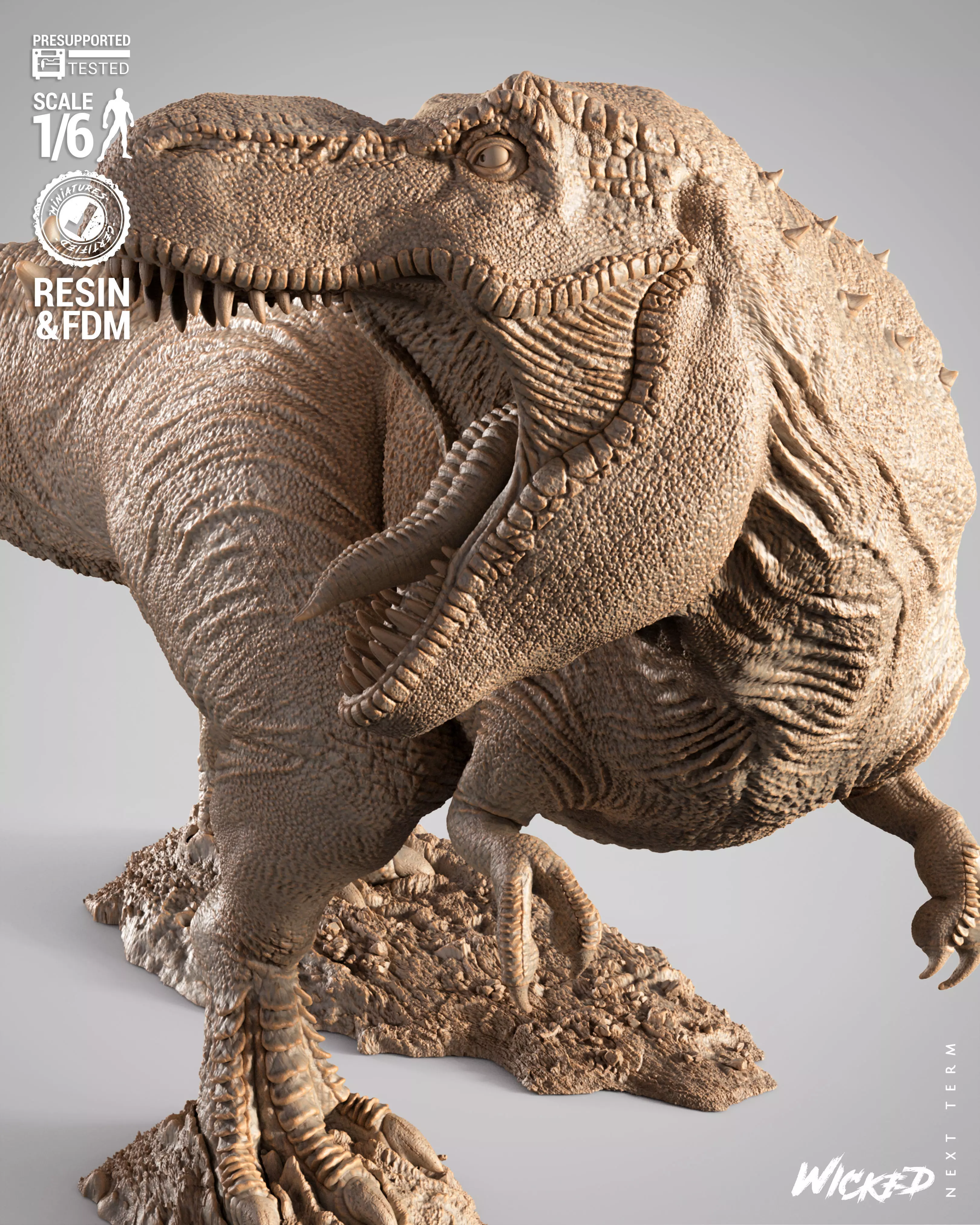 Wicked Video Games T-REX Sculpture 3D print model_4