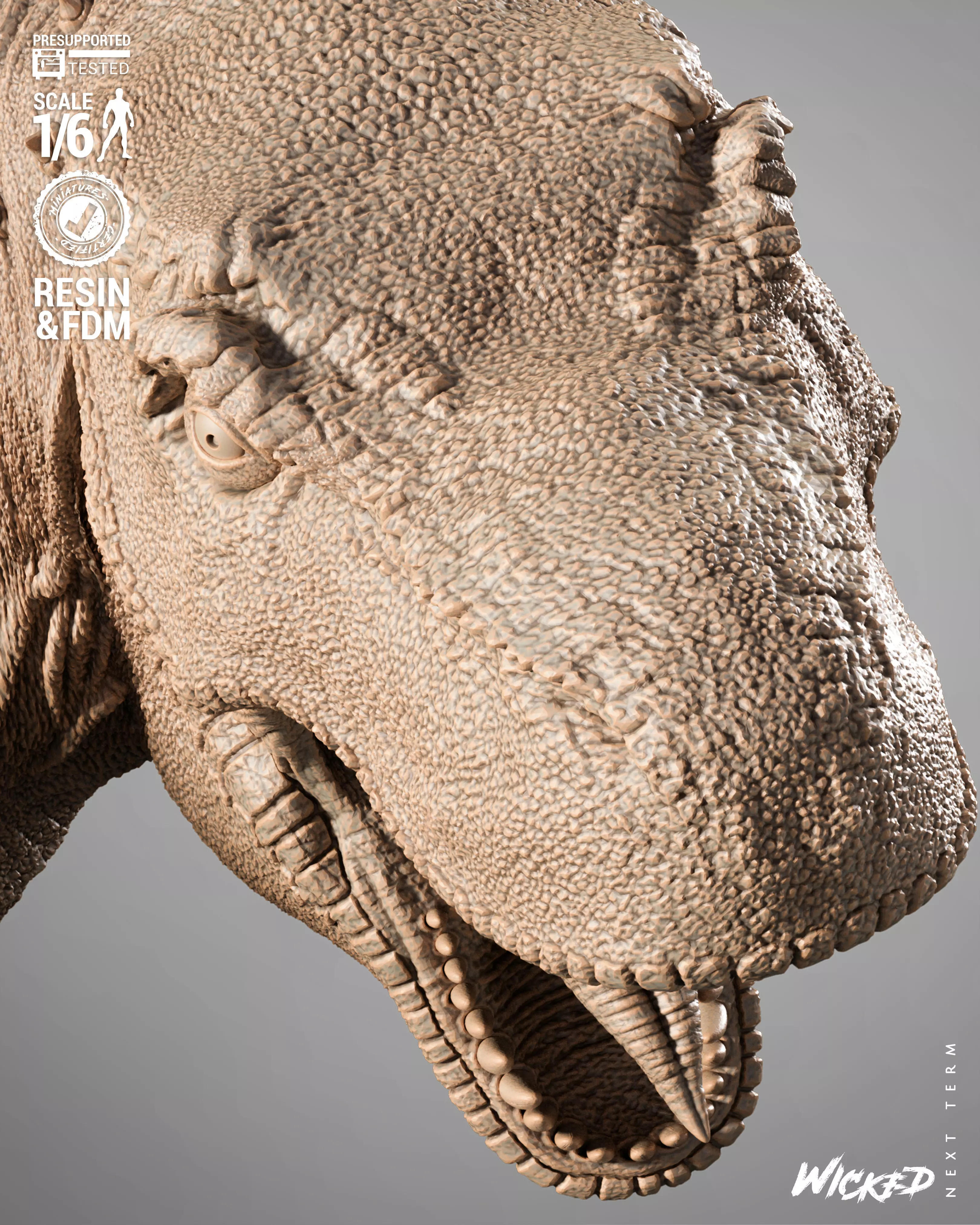 Wicked Video Games T-REX Sculpture 3D print model_21