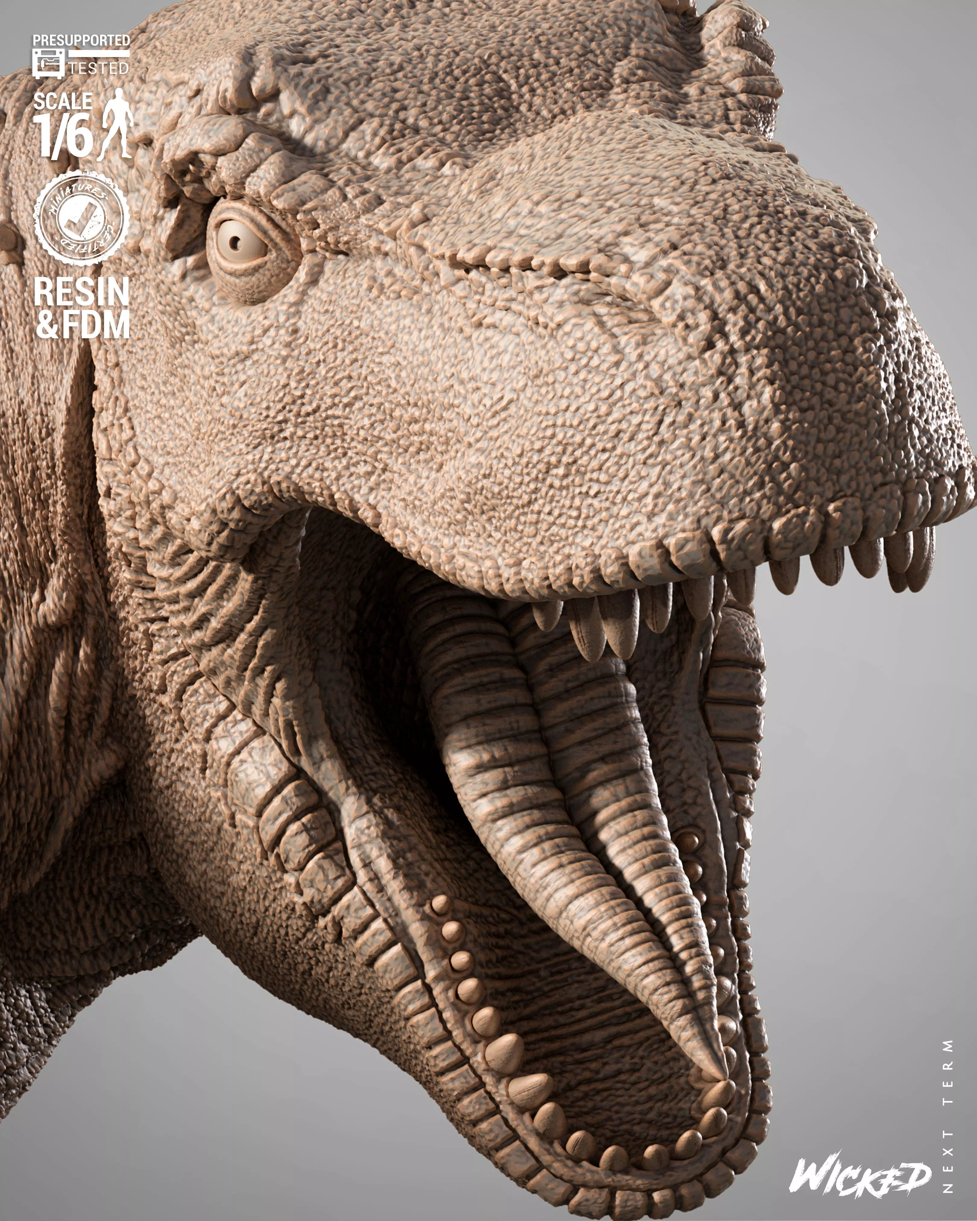 Wicked Video Games T-REX Sculpture 3D print model_24