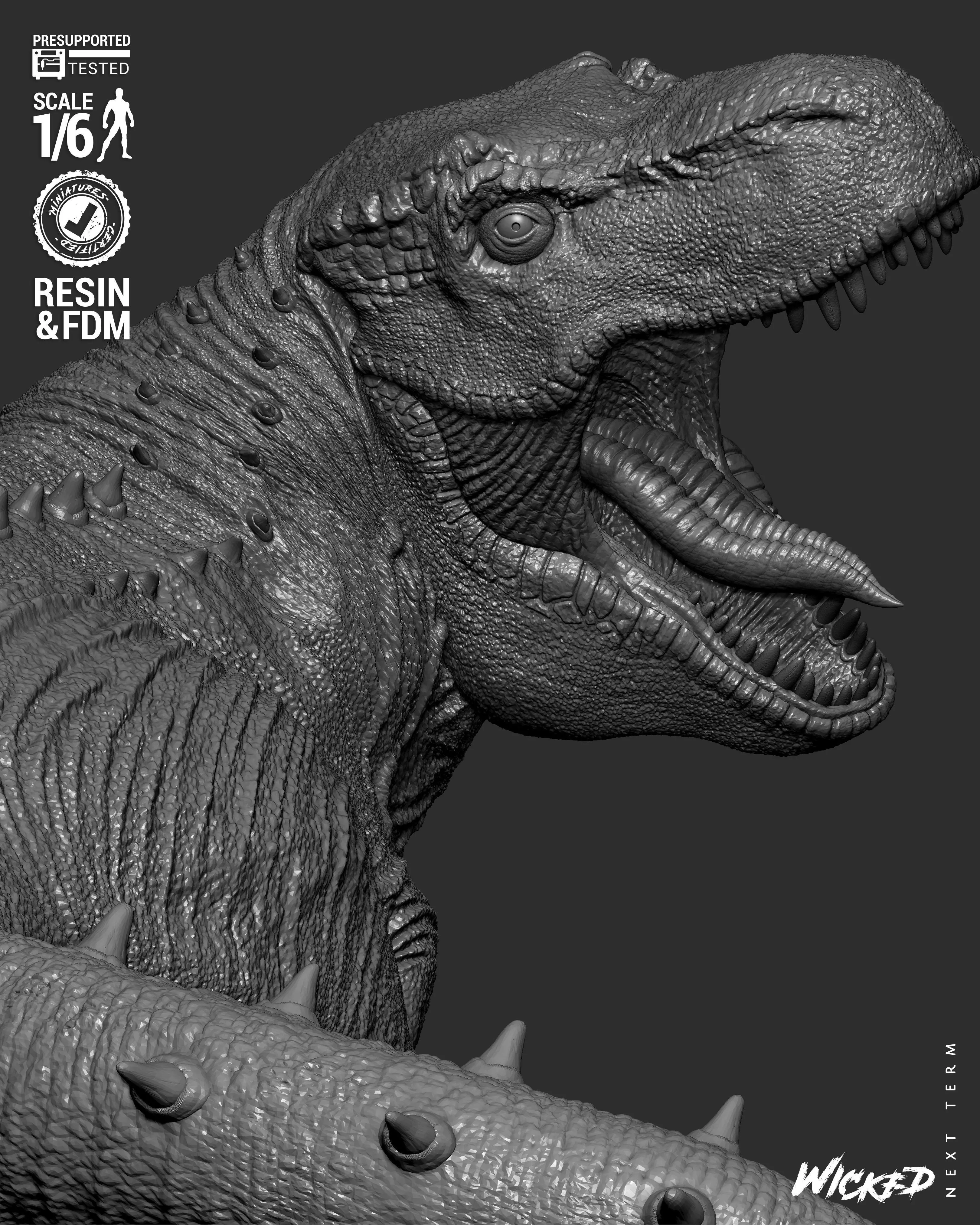 Wicked Video Games T-REX Sculpture 3D print model_43