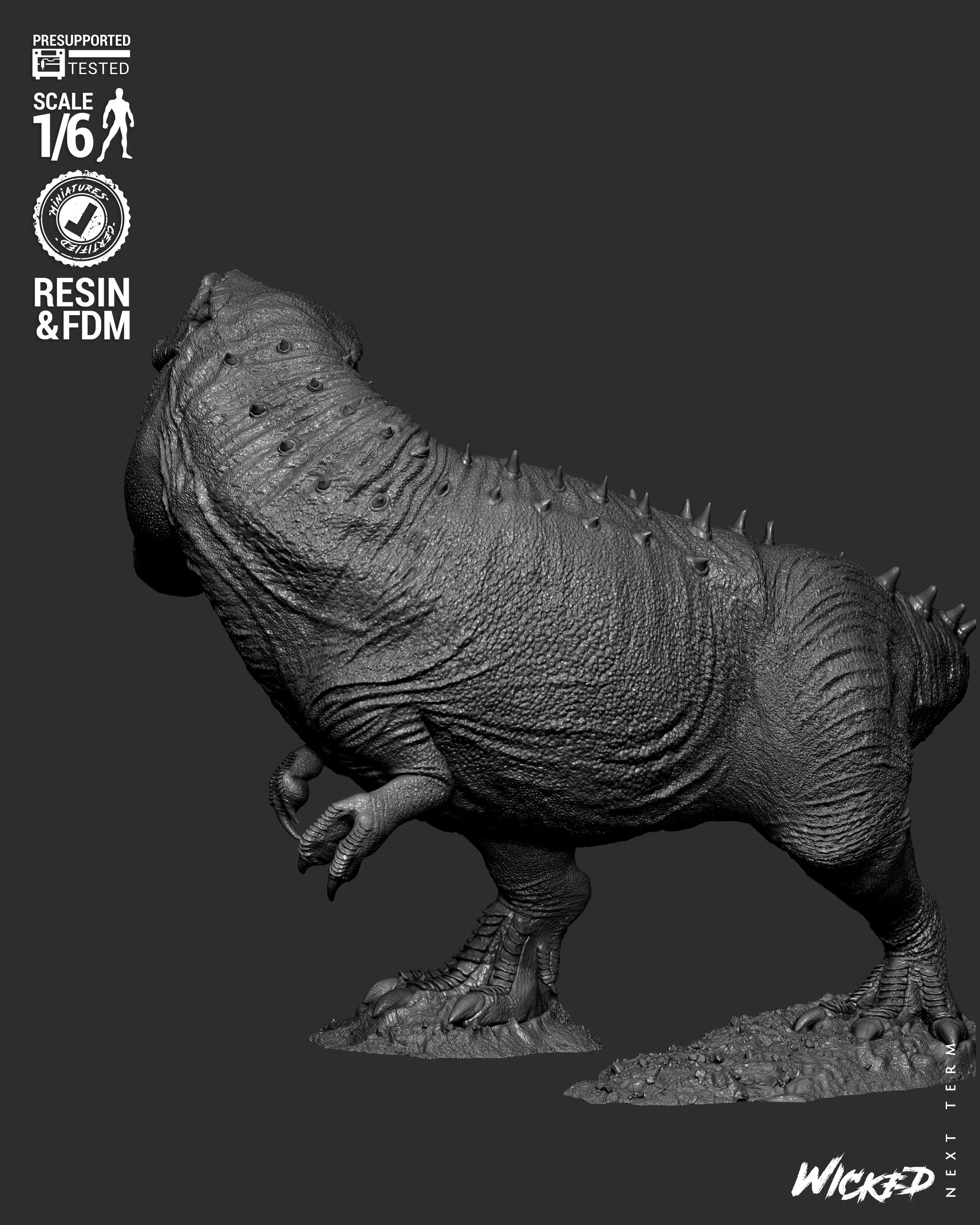Wicked Video Games T-REX Sculpture 3D print model_38
