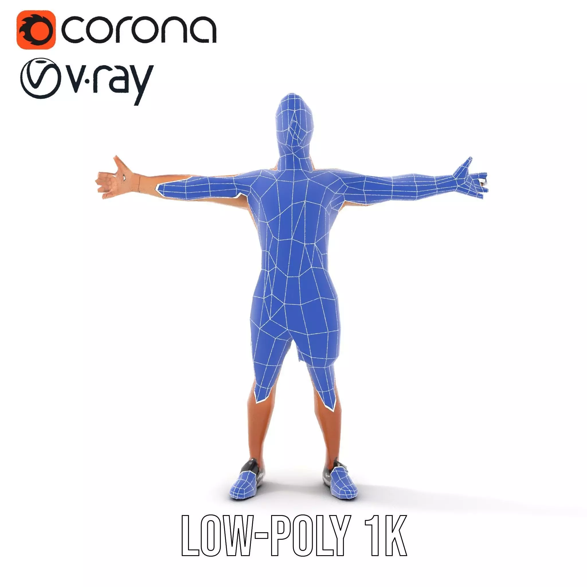 Athletic Male Figure Model Pack with Sportswear Low-poly 3D model_19