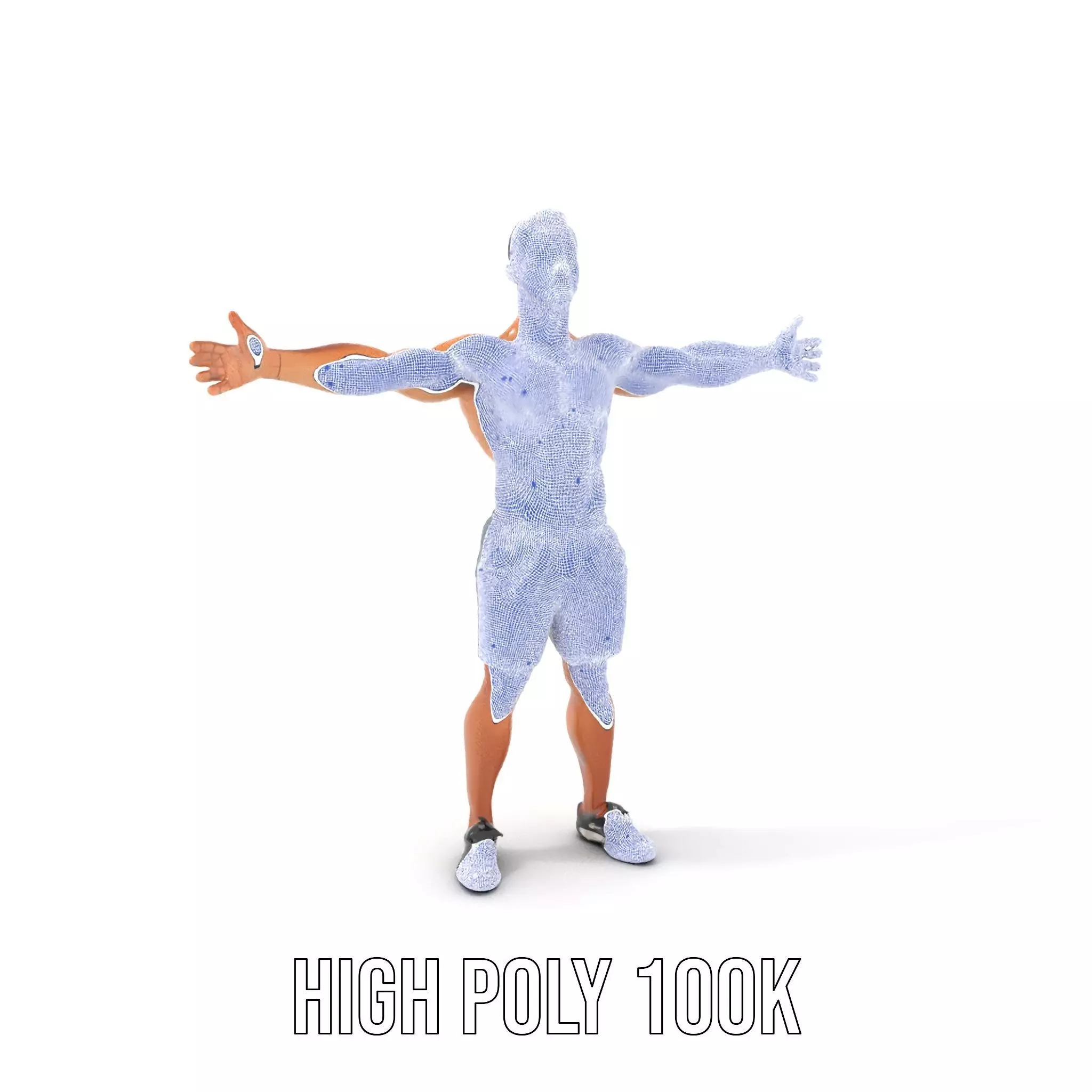 Athletic Male Figure Model Pack with Sportswear Low-poly 3D model_4