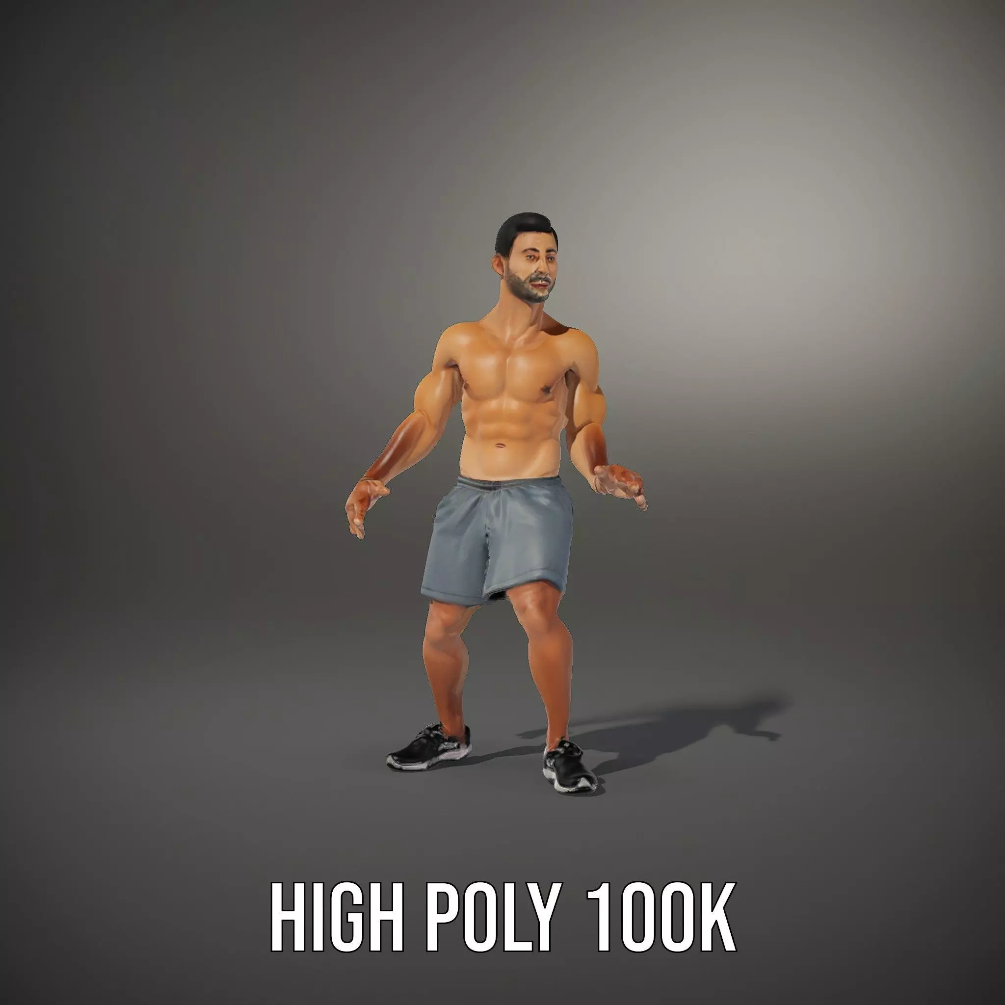 Athletic Male Figure Model Pack with Sportswear Low-poly 3D model_17