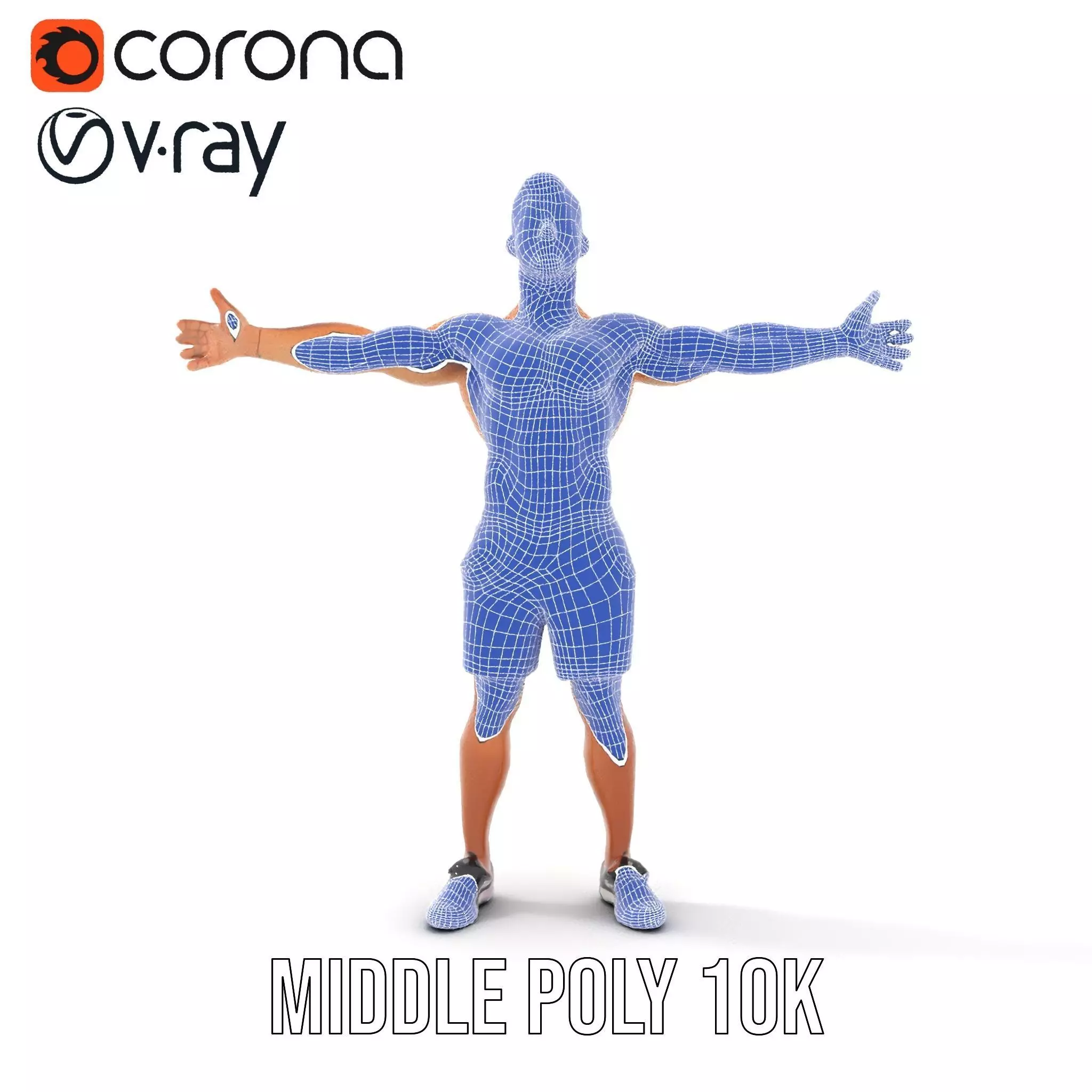 Athletic Male Figure Model Pack with Sportswear Low-poly 3D model_18