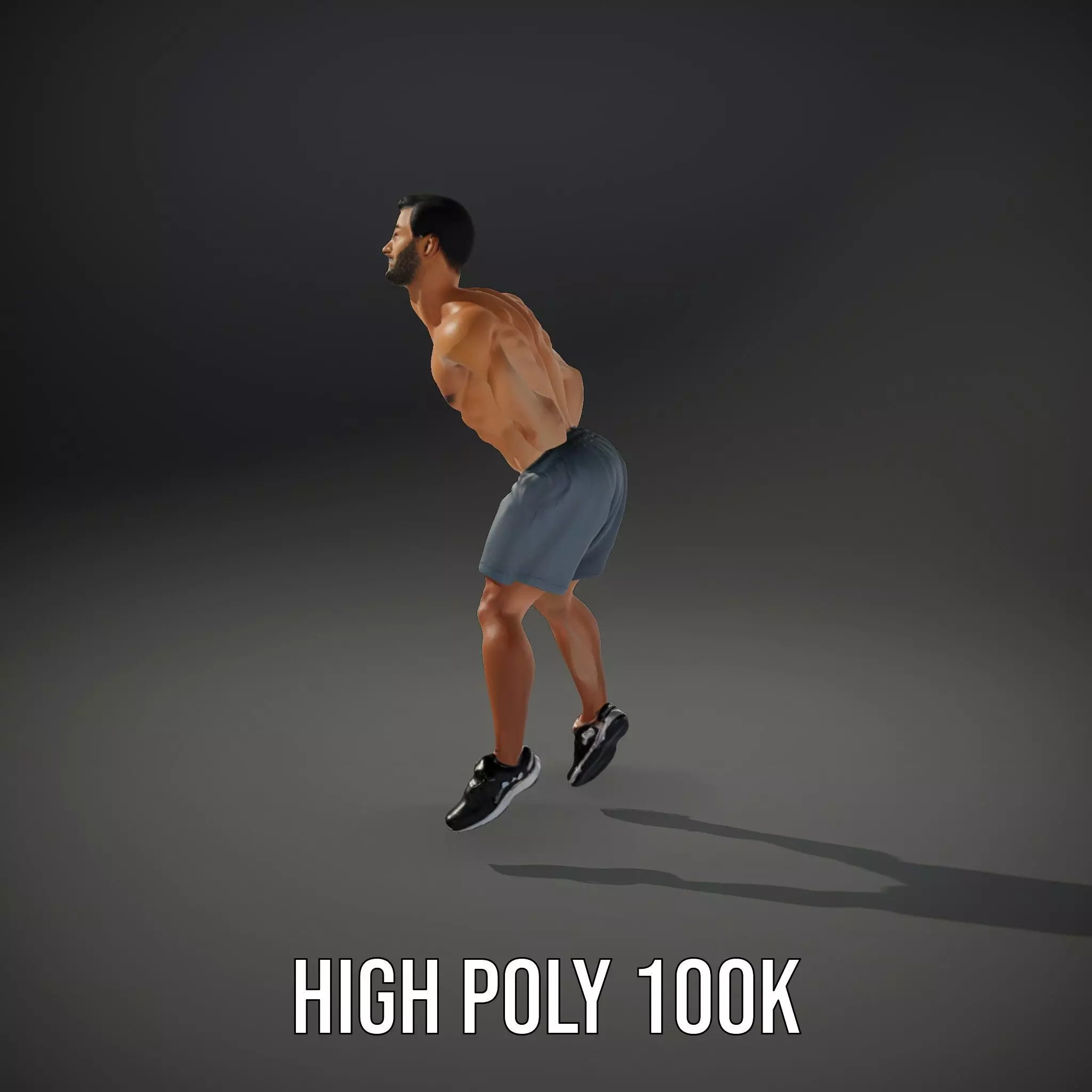 Athletic Male Figure Model Pack with Sportswear Low-poly 3D model_23