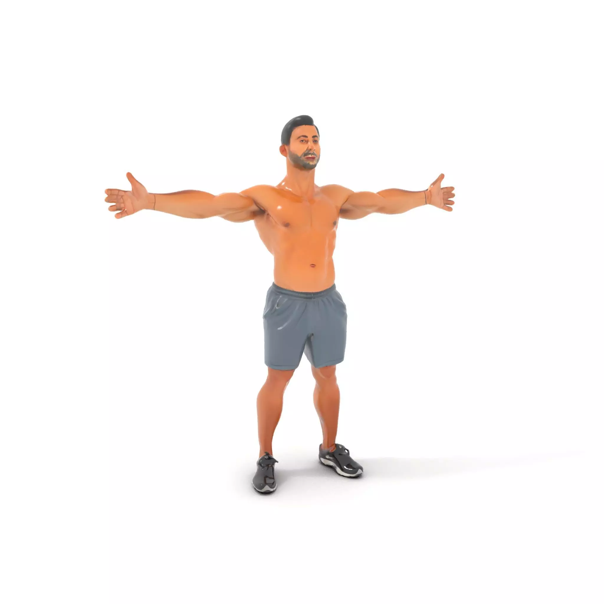 Athletic Male Figure Model Pack with Sportswear Low-poly 3D model_0