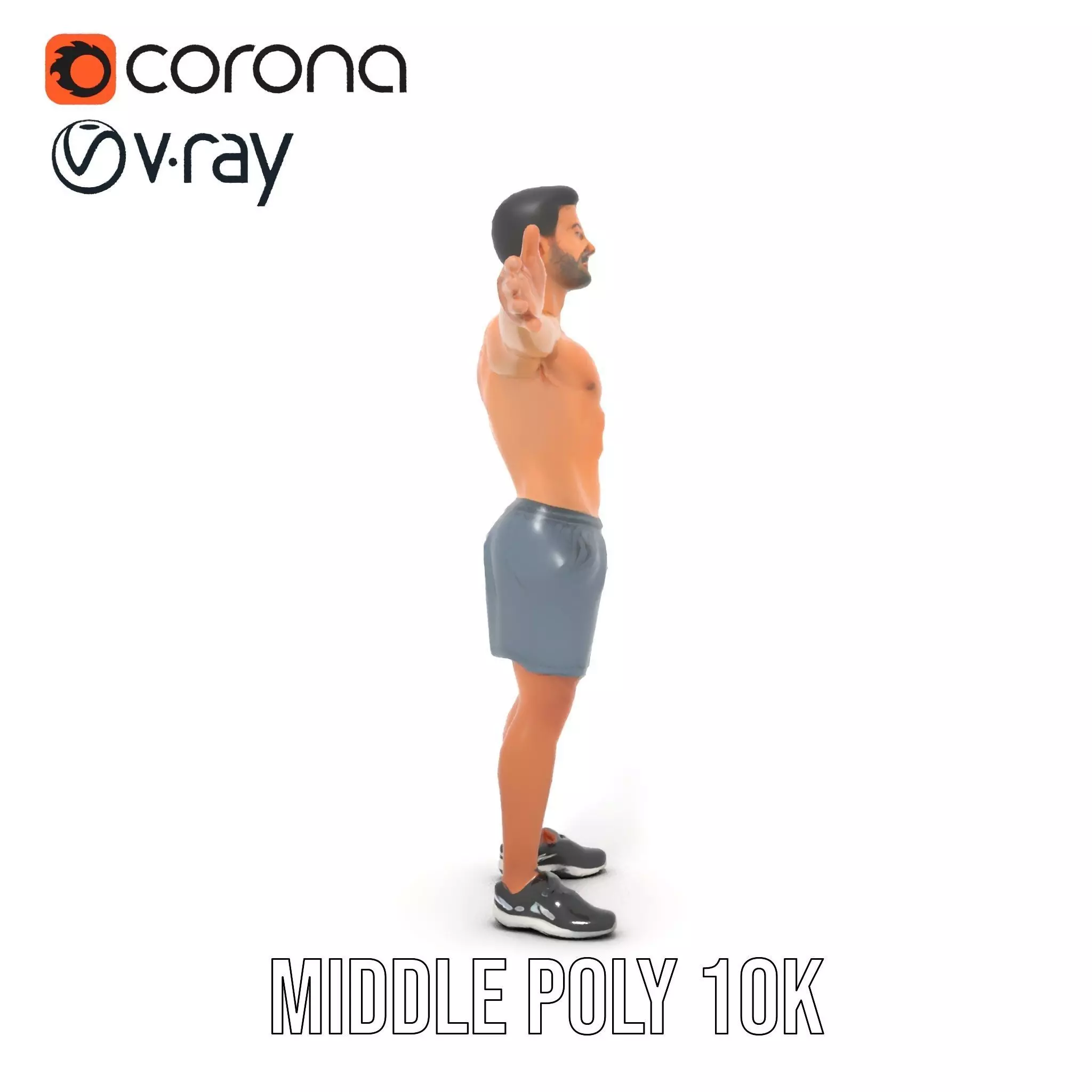 Athletic Male Figure Model Pack with Sportswear Low-poly 3D model_21