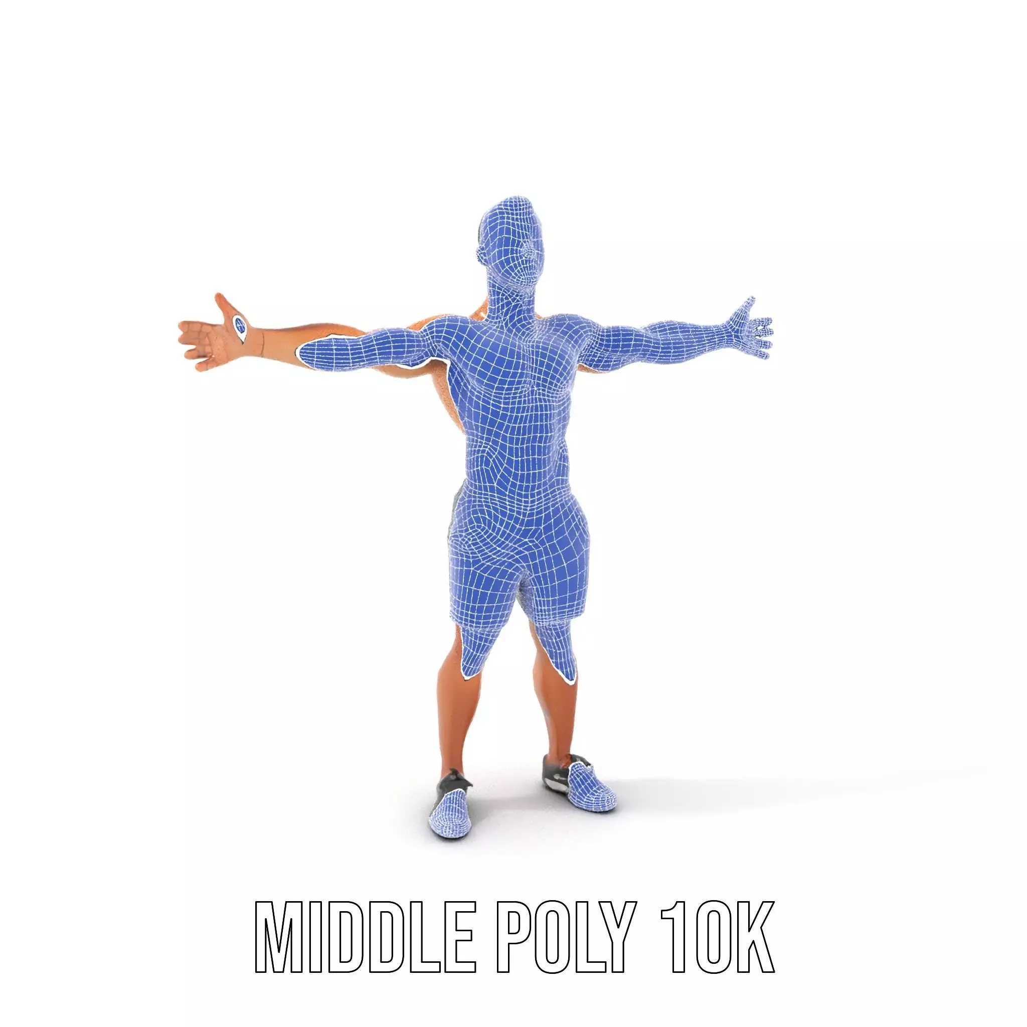 Athletic Male Figure Model Pack with Sportswear Low-poly 3D model_27
