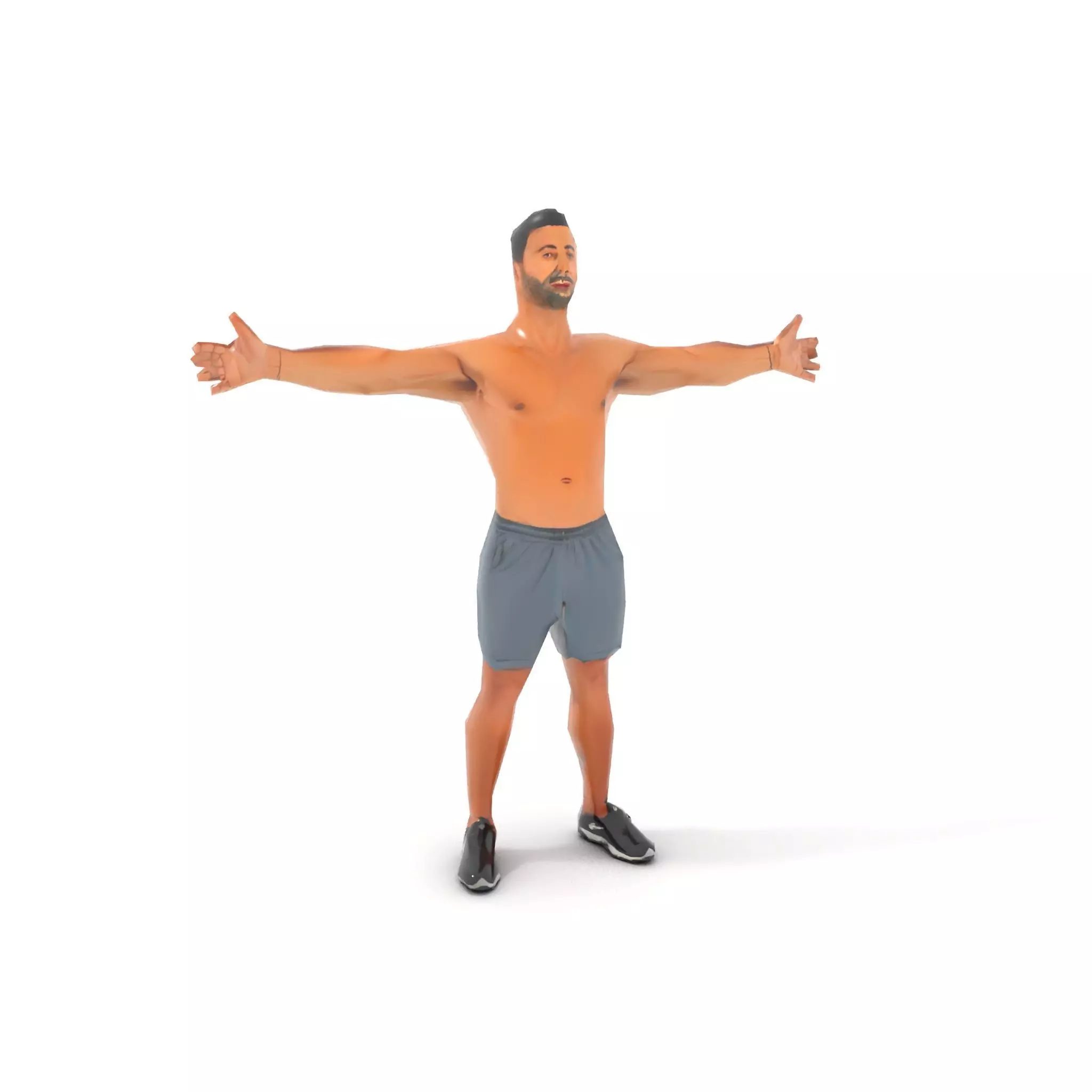 Athletic Male Figure Model Pack with Sportswear Low-poly 3D model_16