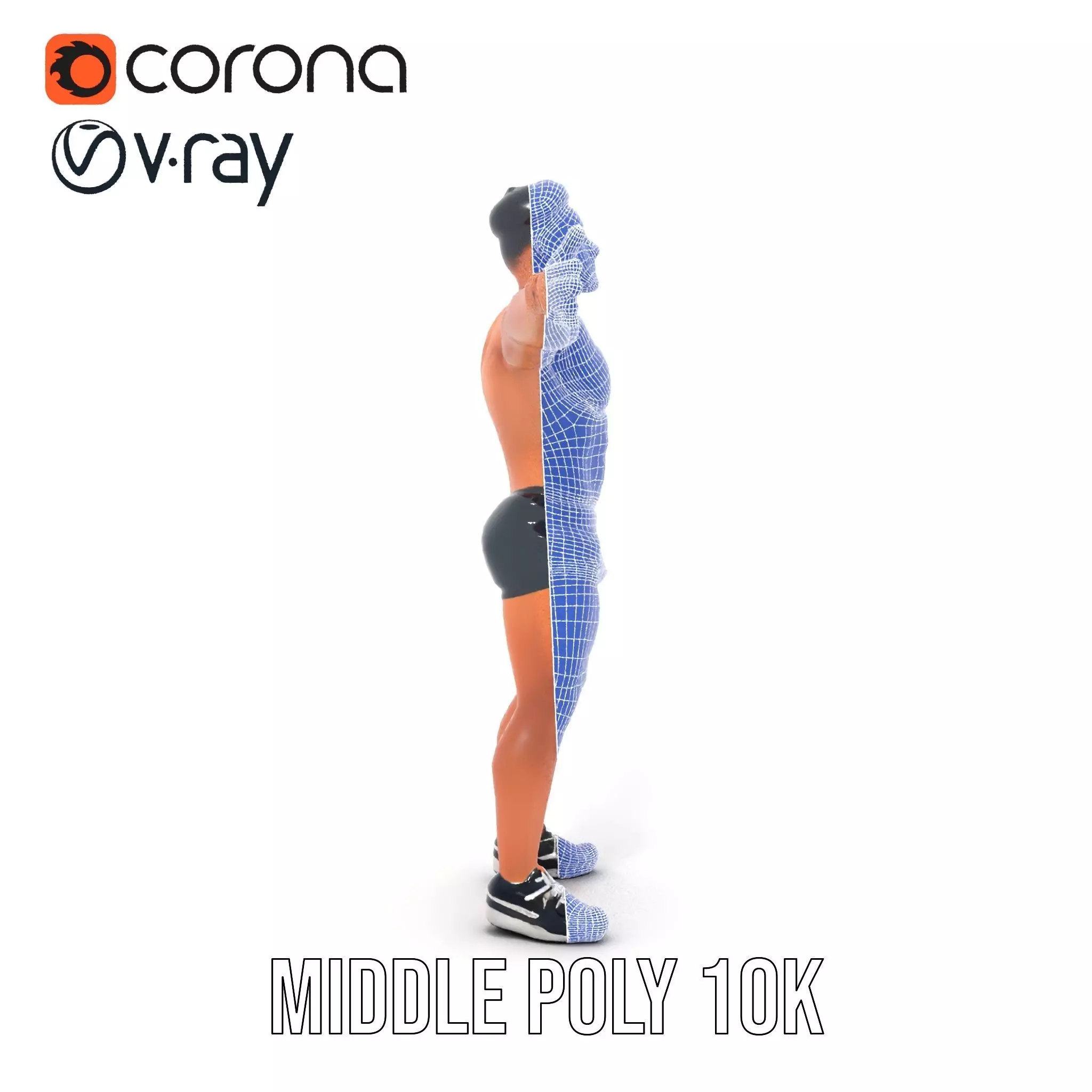 Muscular Athletic Man Model Pack Low-poly 3D model_25