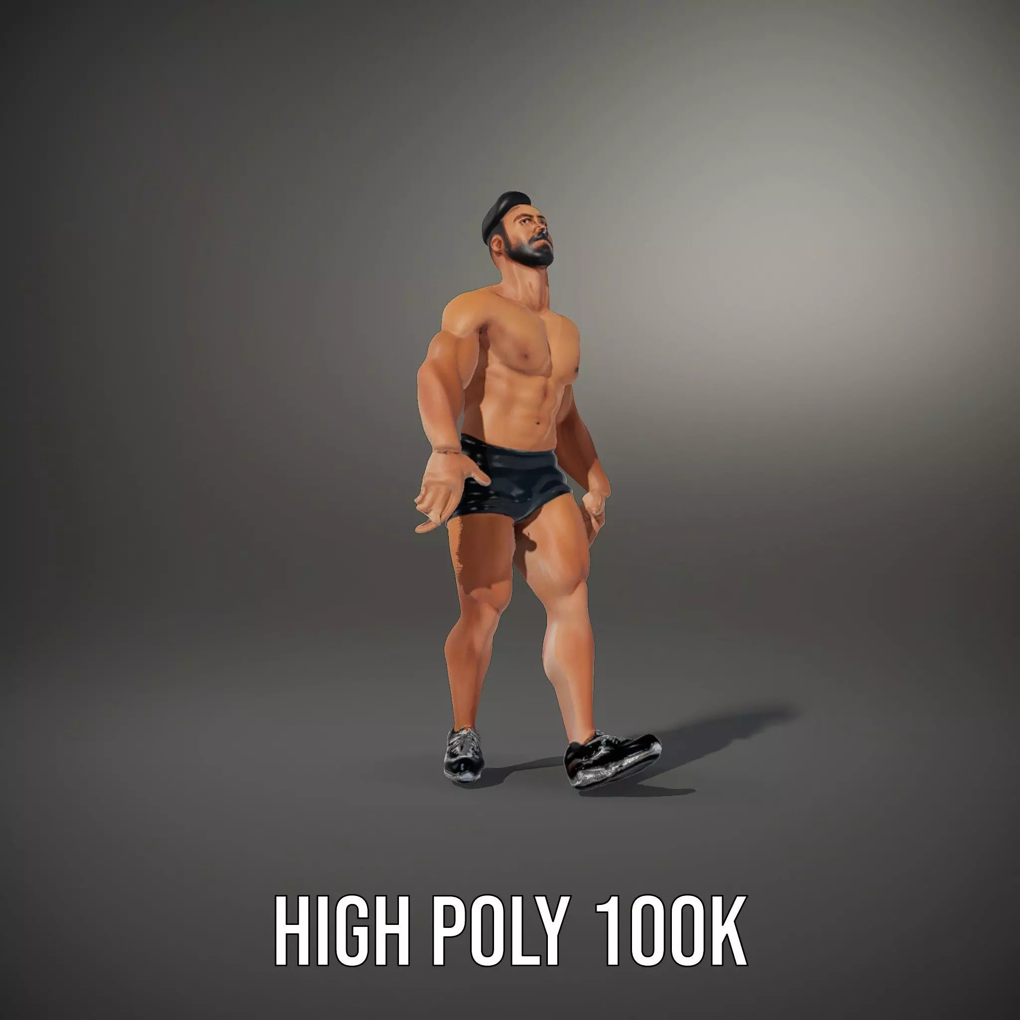 Muscular Athletic Man Model Pack Low-poly 3D model_10