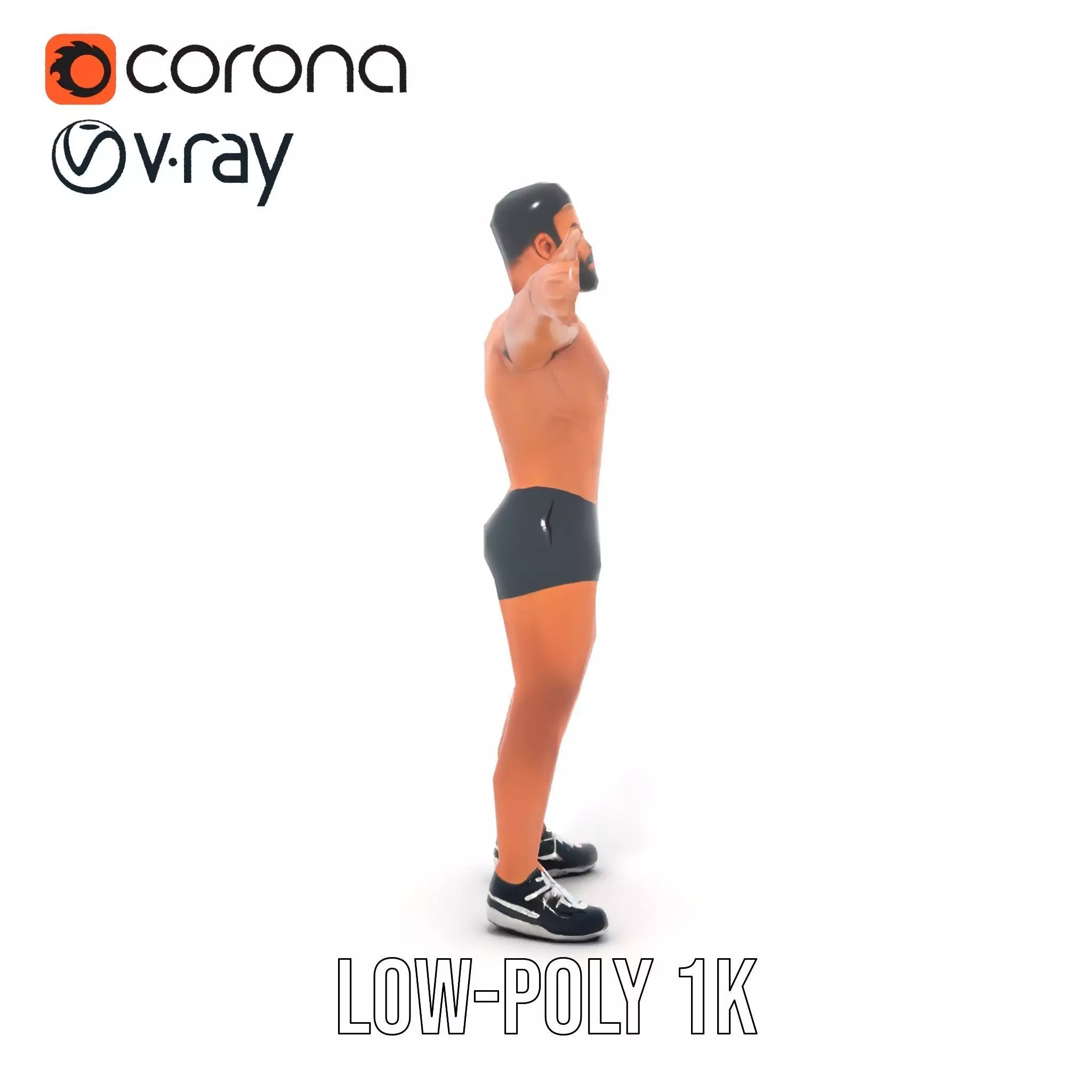 Muscular Athletic Man Model Pack Low-poly 3D model_18