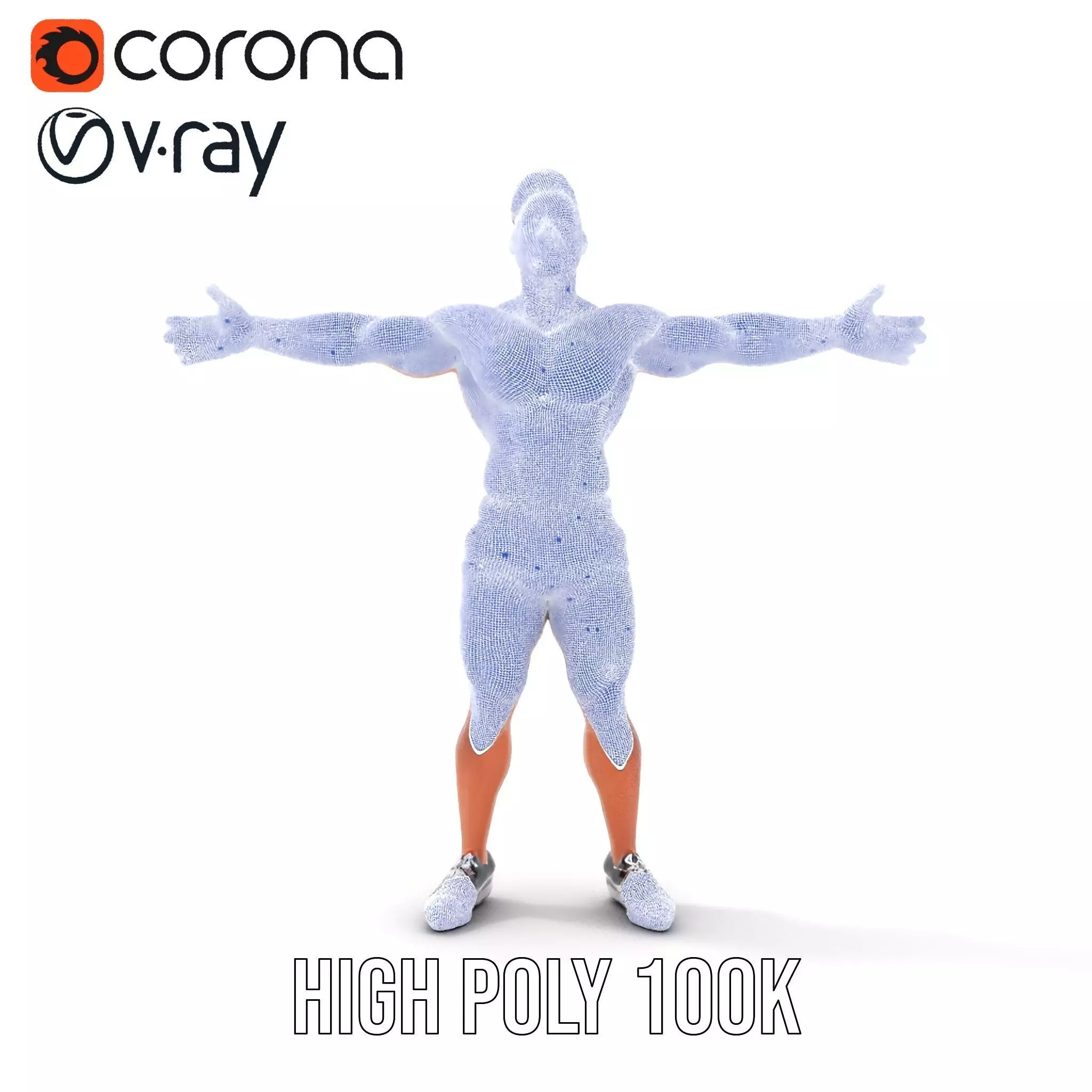 Muscular Athletic Man Model Pack Low-poly 3D model_34