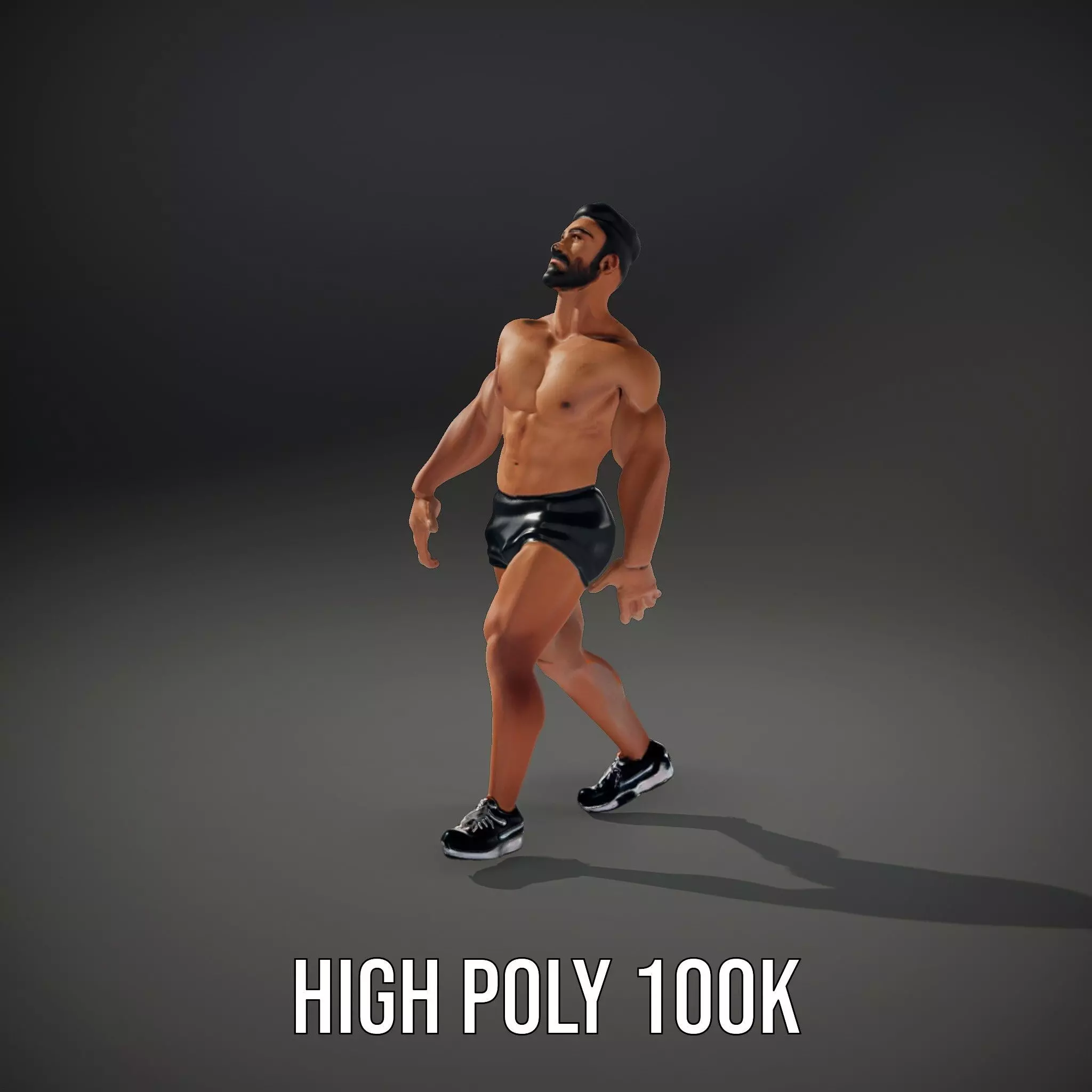 Muscular Athletic Man Model Pack Low-poly 3D model_16