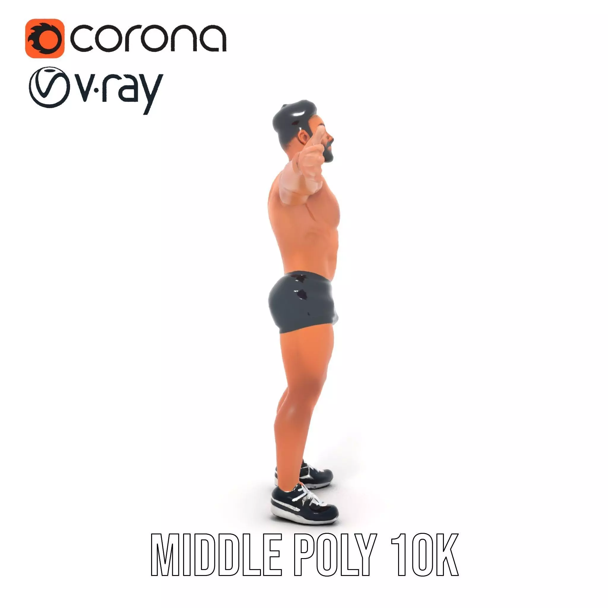 Muscular Athletic Man Model Pack Low-poly 3D model_20