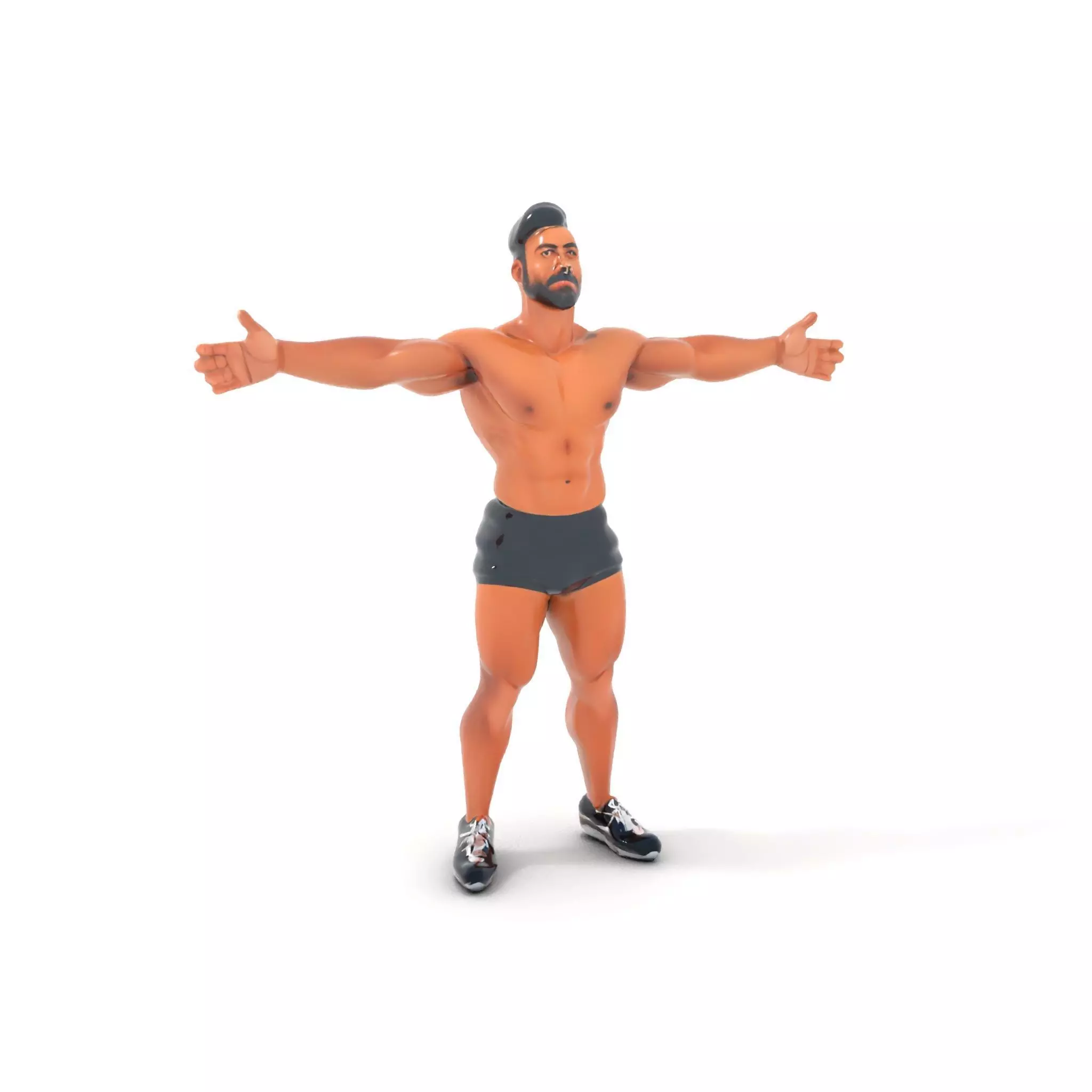 Muscular Athletic Man Model Pack Low-poly 3D model_0